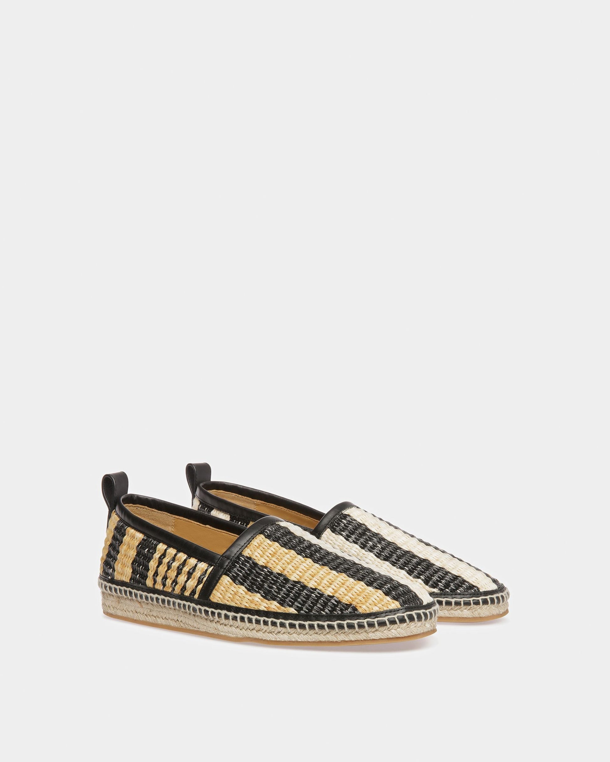 Kory | Men's Karakas Espadrilles | Black And Bone Fabric | Bally | Still Life 3/4 Front