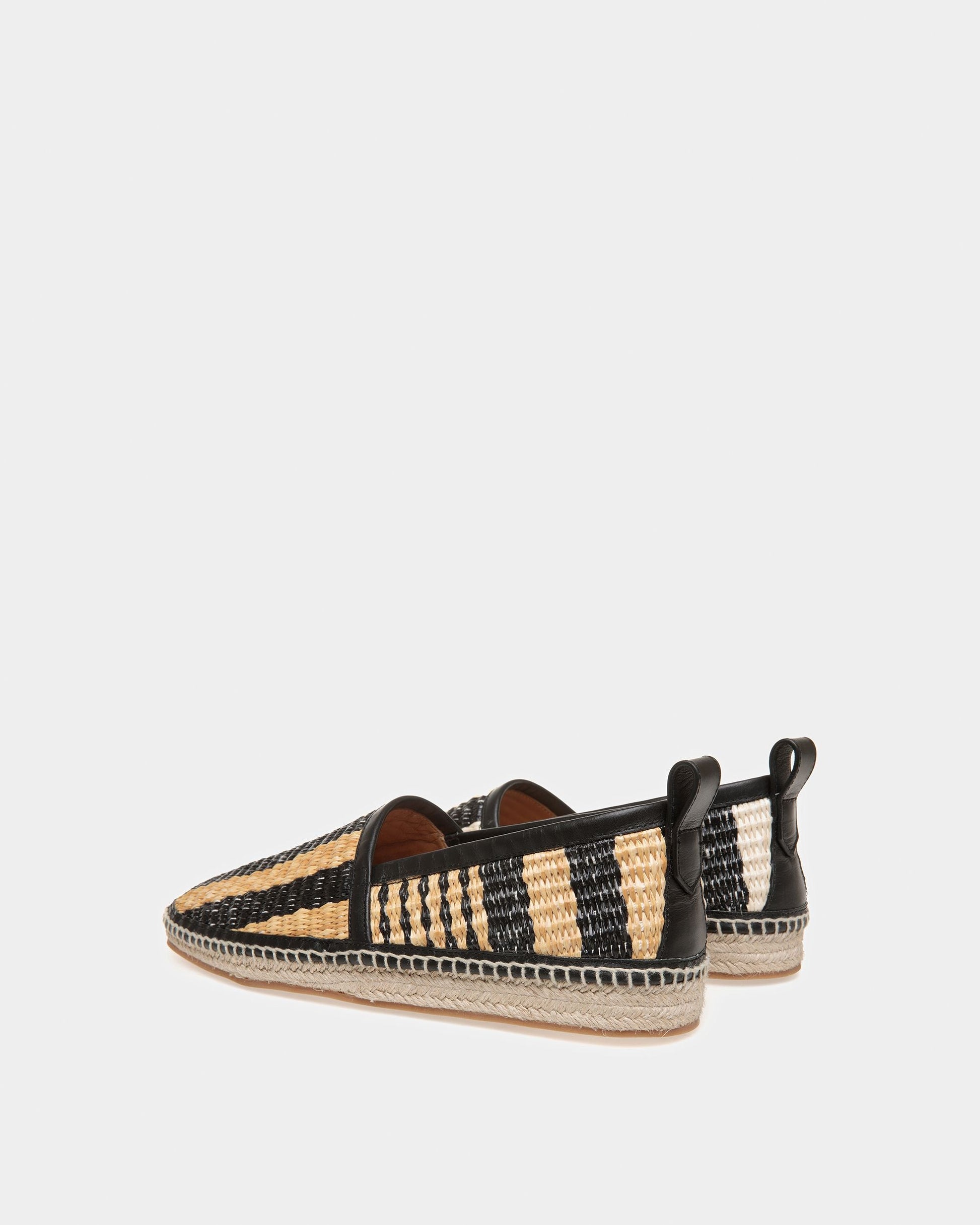 Kory | Men's Karakas Espadrilles | Black And Bone Fabric | Bally | Still Life 3/4 Back