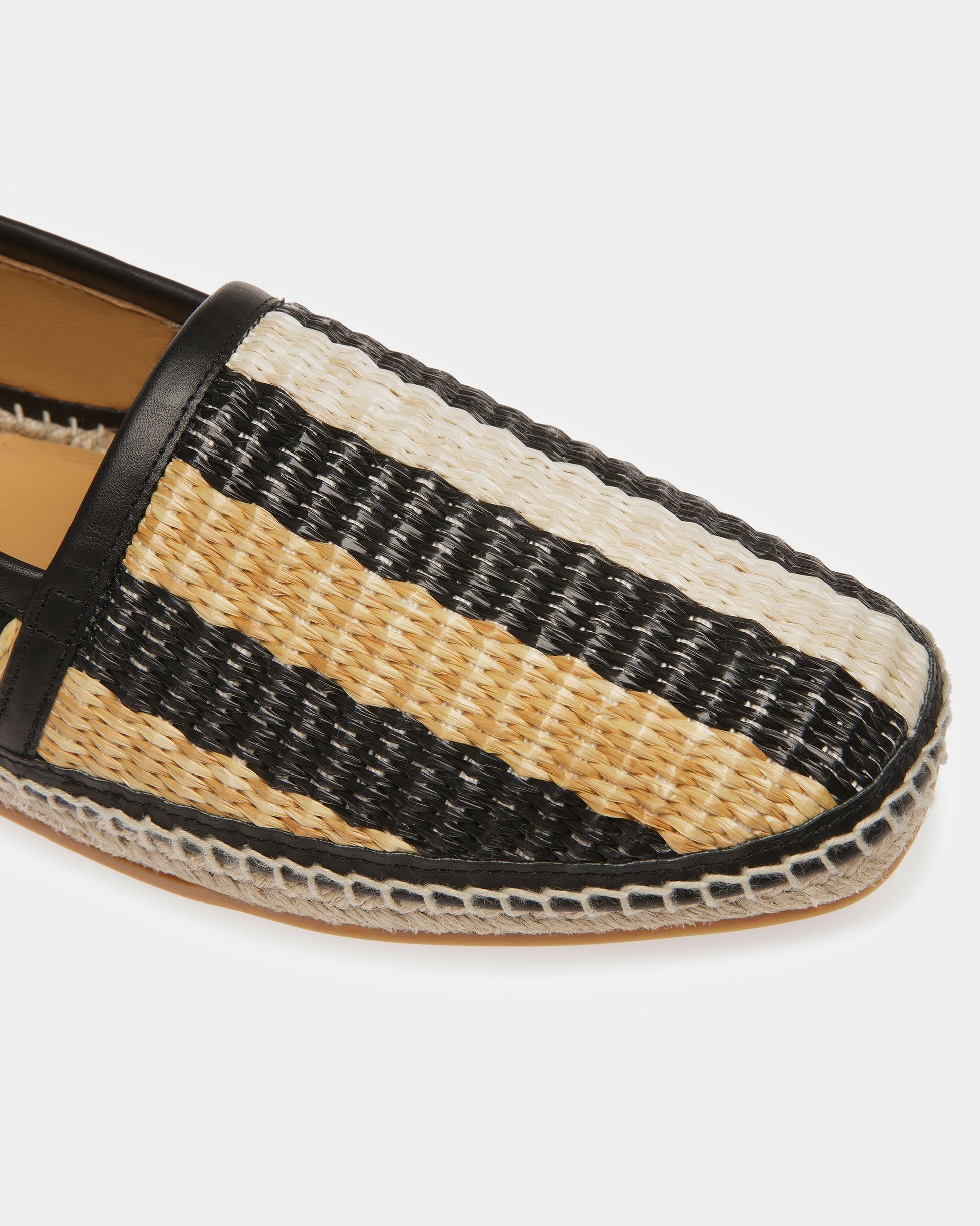 Kory | Men's Karakas Espadrilles | Black And Bone Fabric | Bally | Still Life Detail