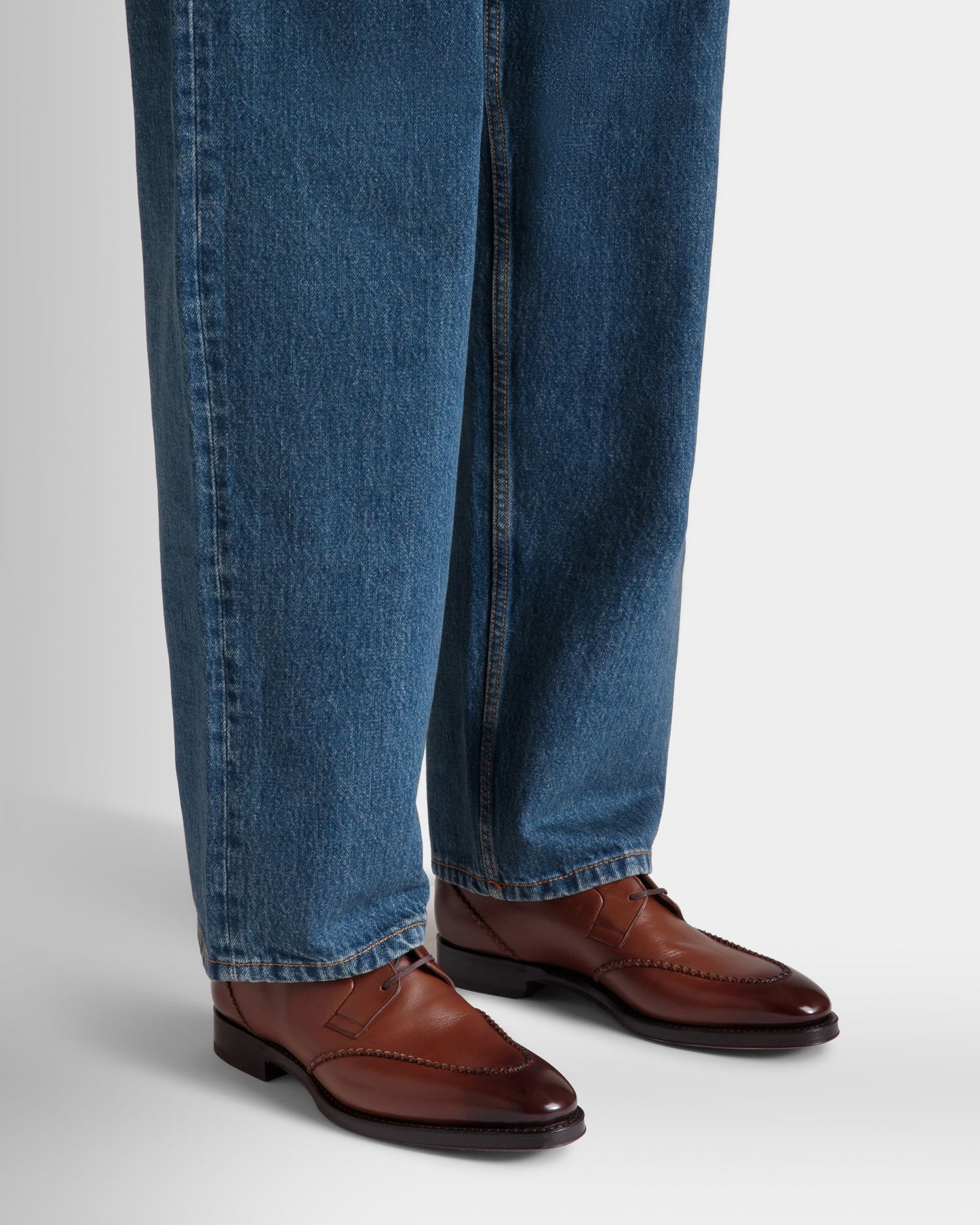 Scribe Novo Derby In Brown Leather