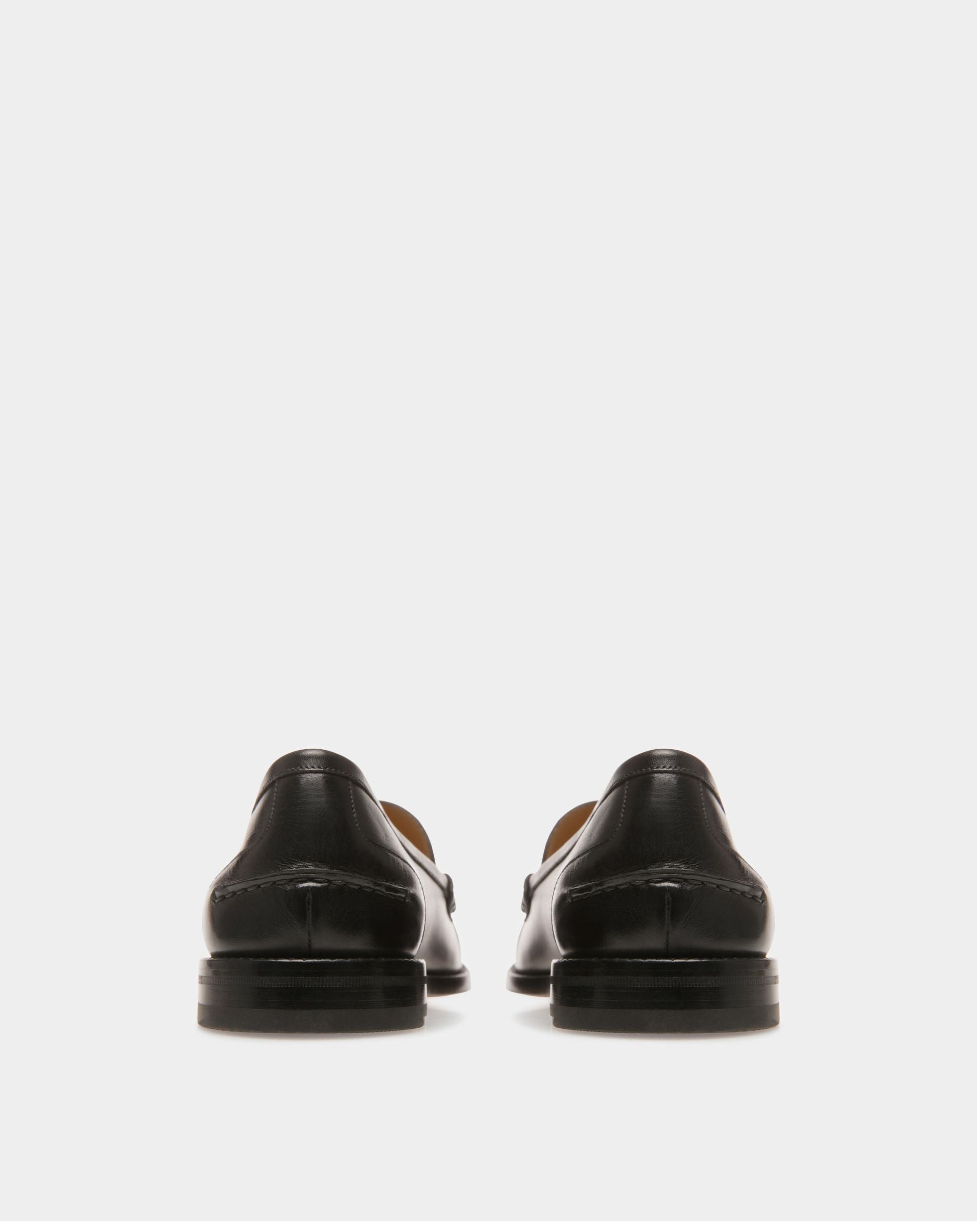 Ribald | Men's Mocassins | Black Leather | Bally | Still Life 3/4 Back