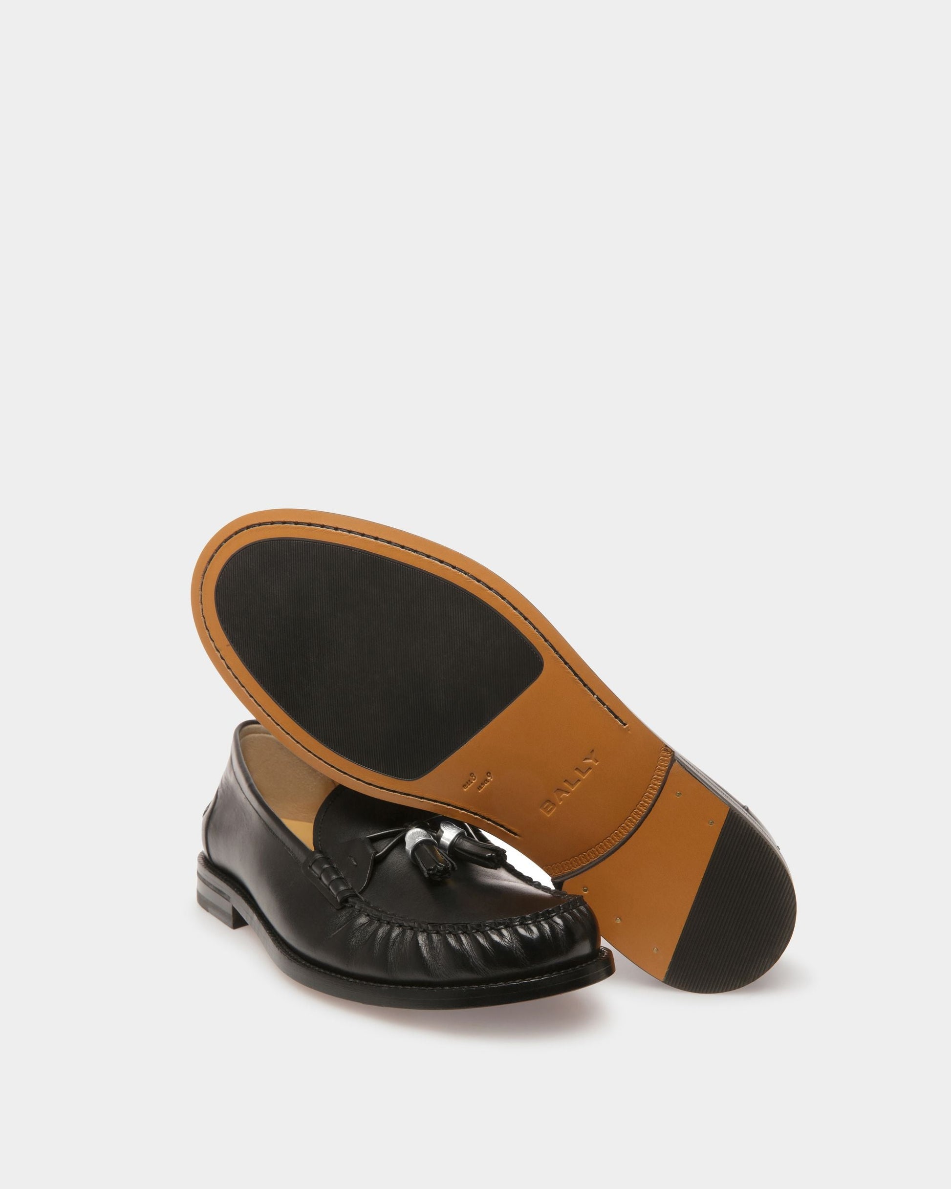 Ribald | Men's Mocassins | Black Leather | Bally | Still Life Below