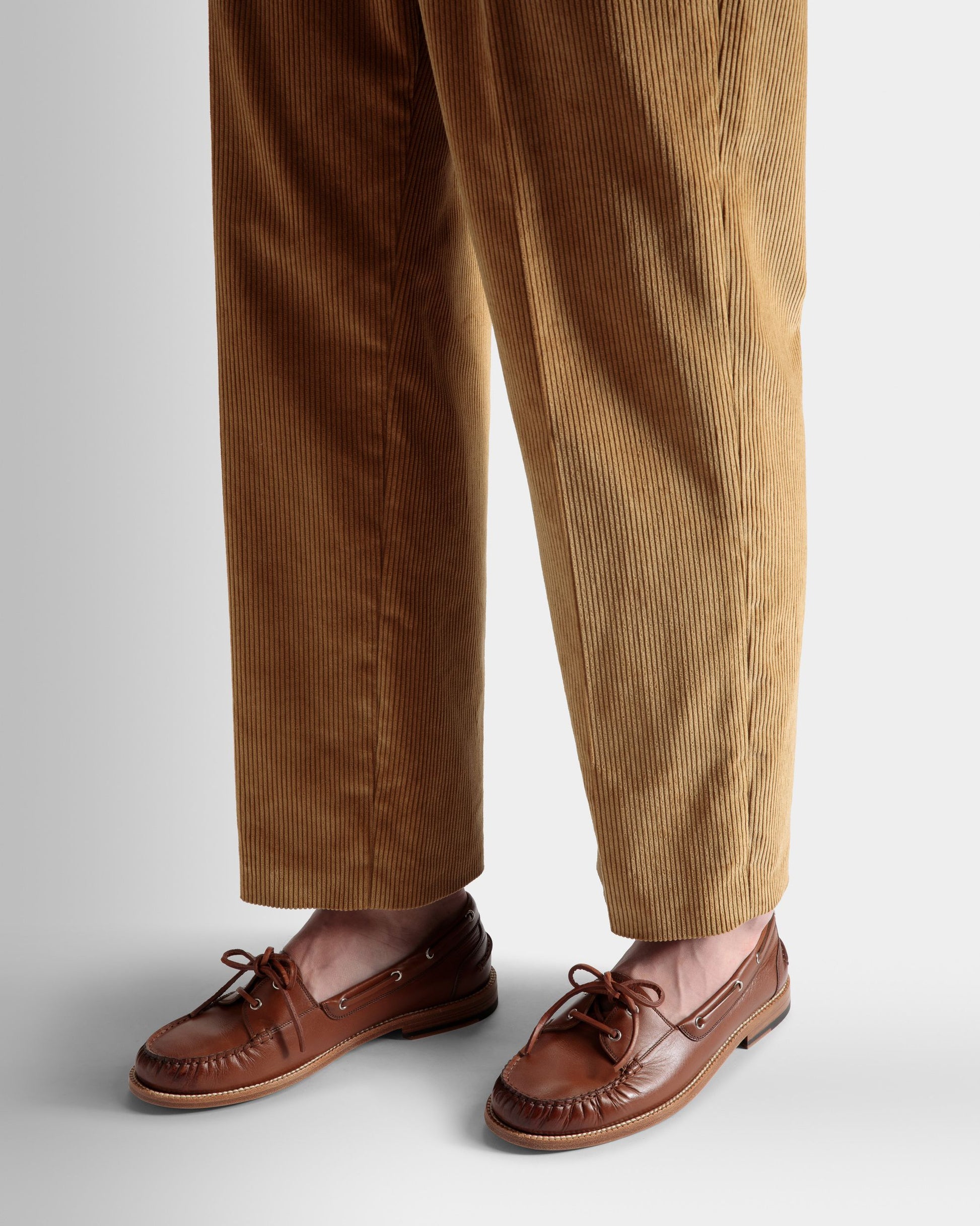 Rimon | Men's Mocassins | Brown Leather | Bally | On Model Close Up