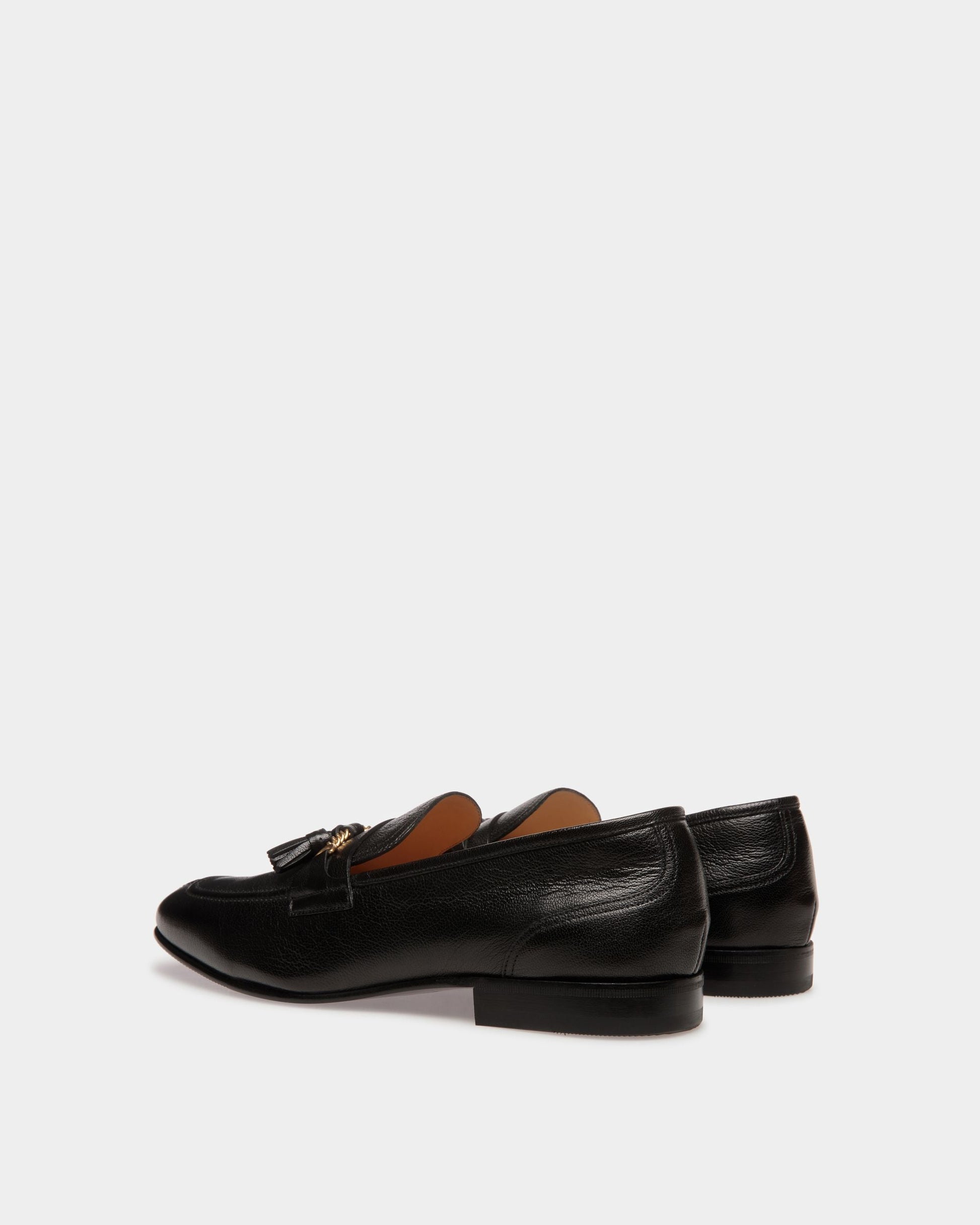 Saily | Men's Loafers | Black Leather | Bally | Still Life 3/4 Back