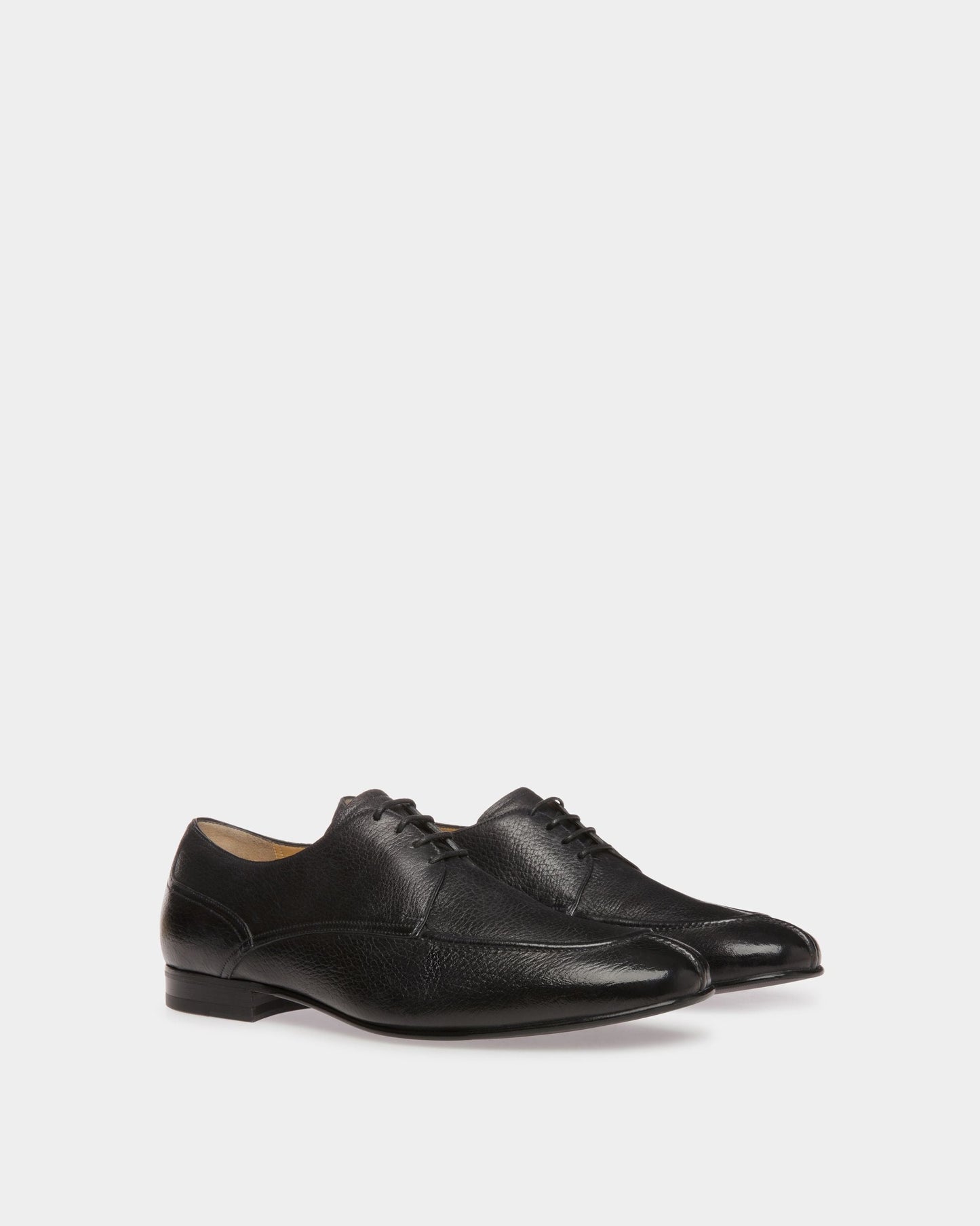 Saele | Men's Derby Shoes | Black Leather | Bally | Still Life 3/4 Front