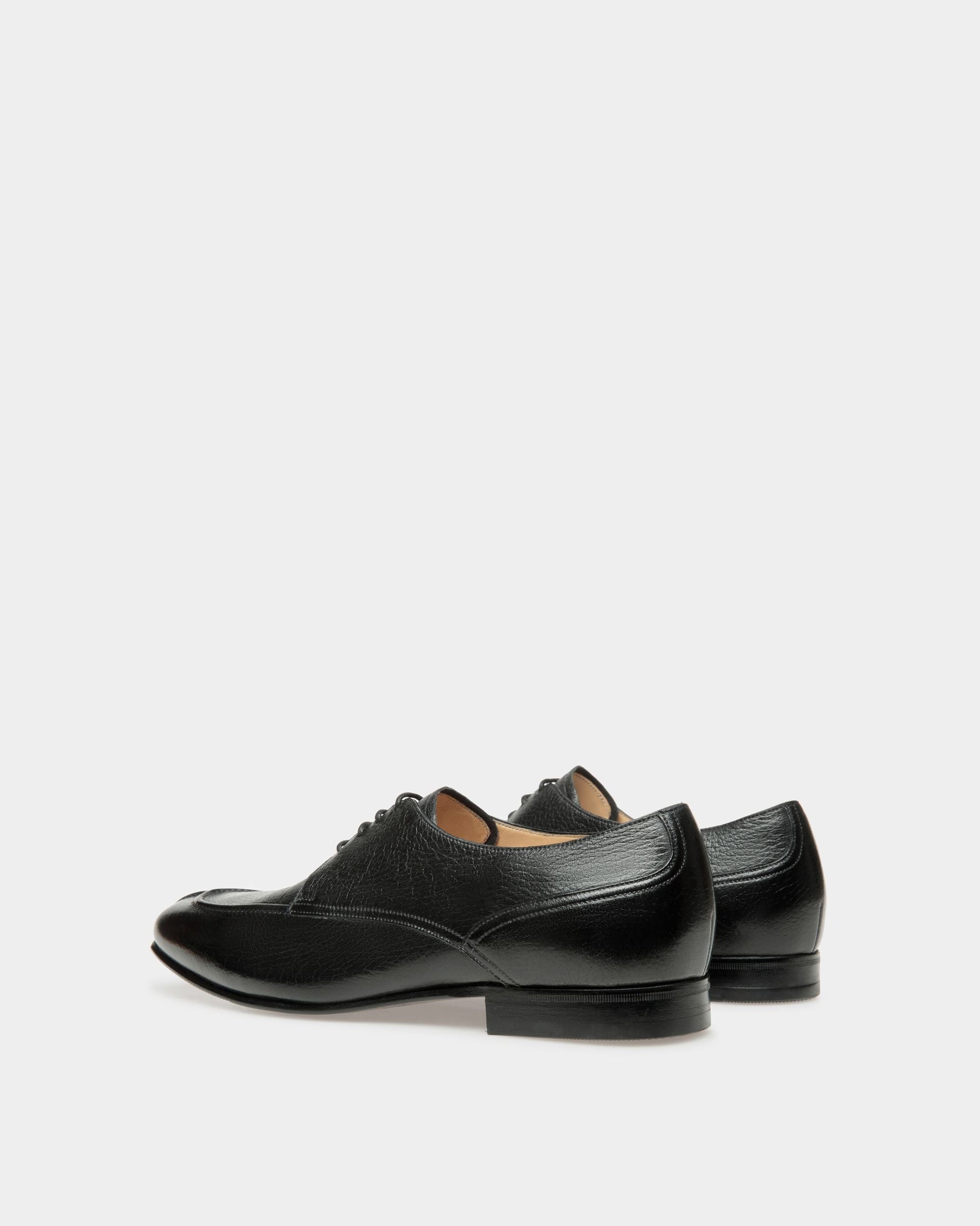 Saele | Men's Derby Shoes | Black Leather | Bally | Still Life 3/4 Back