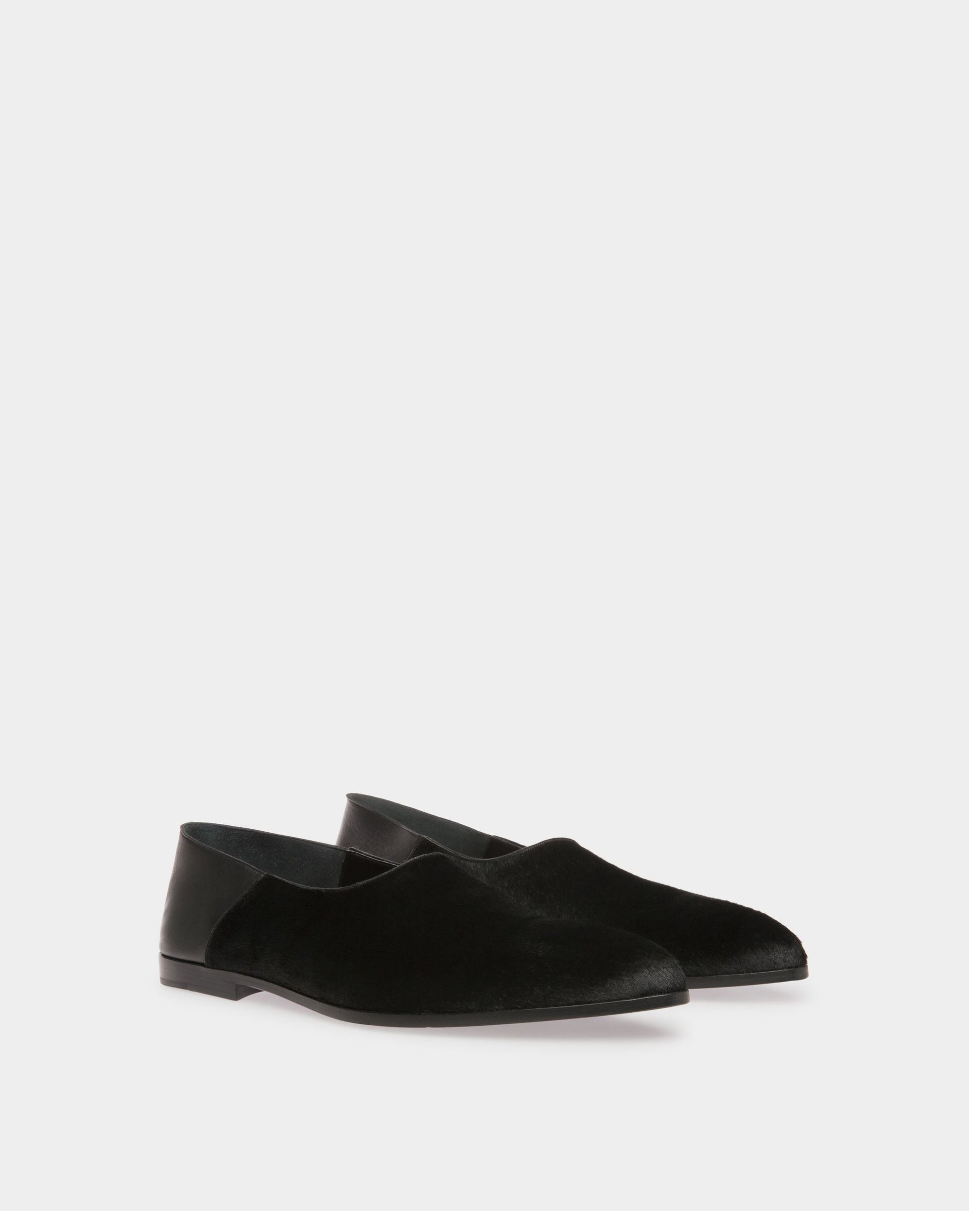 Valdior | Men's Loafers | Black Haircalf Leather | Bally | Still Life 3/4 Front