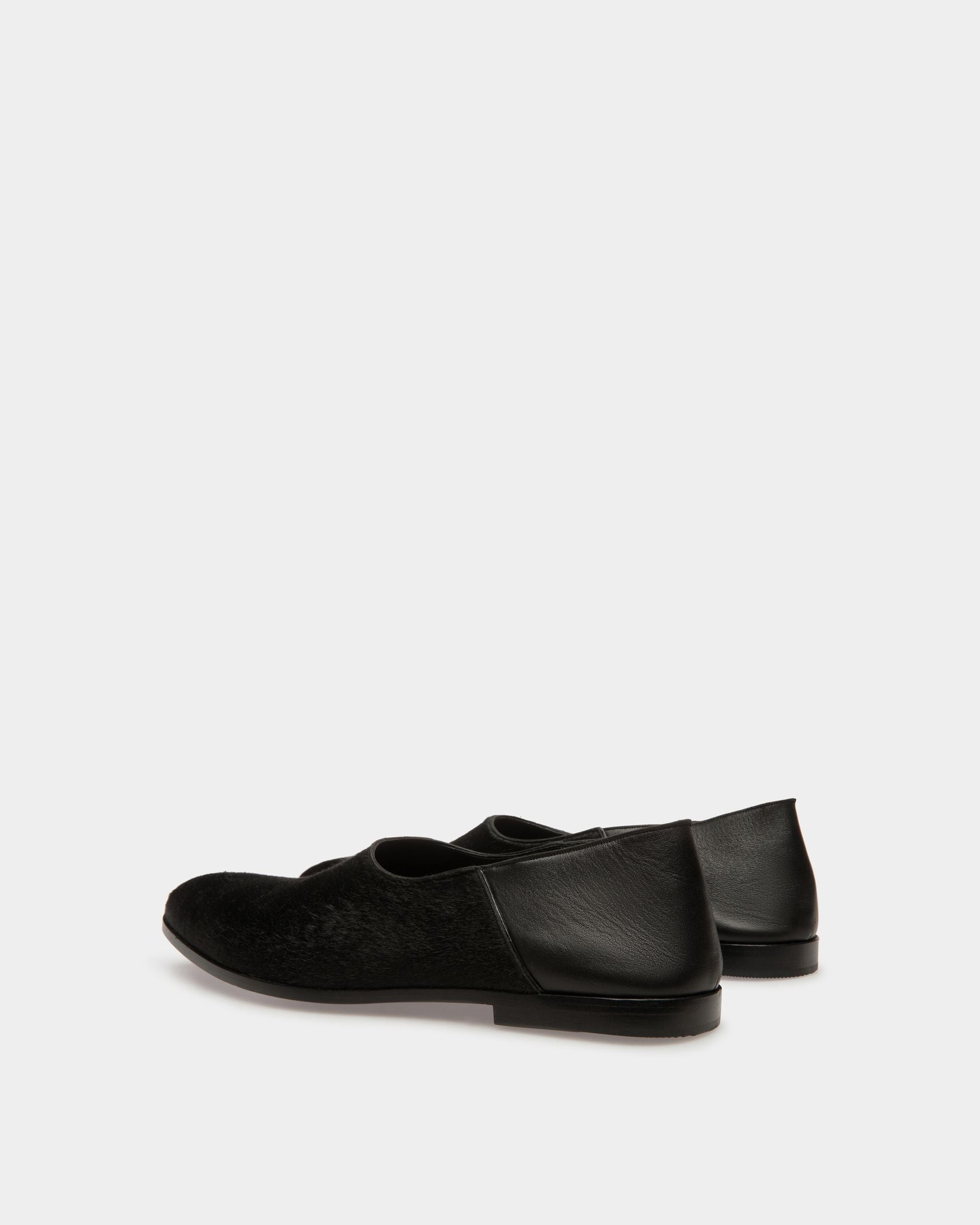 Valdior | Men's Loafers | Black Haircalf Leather | Bally | Still Life 3/4 Back