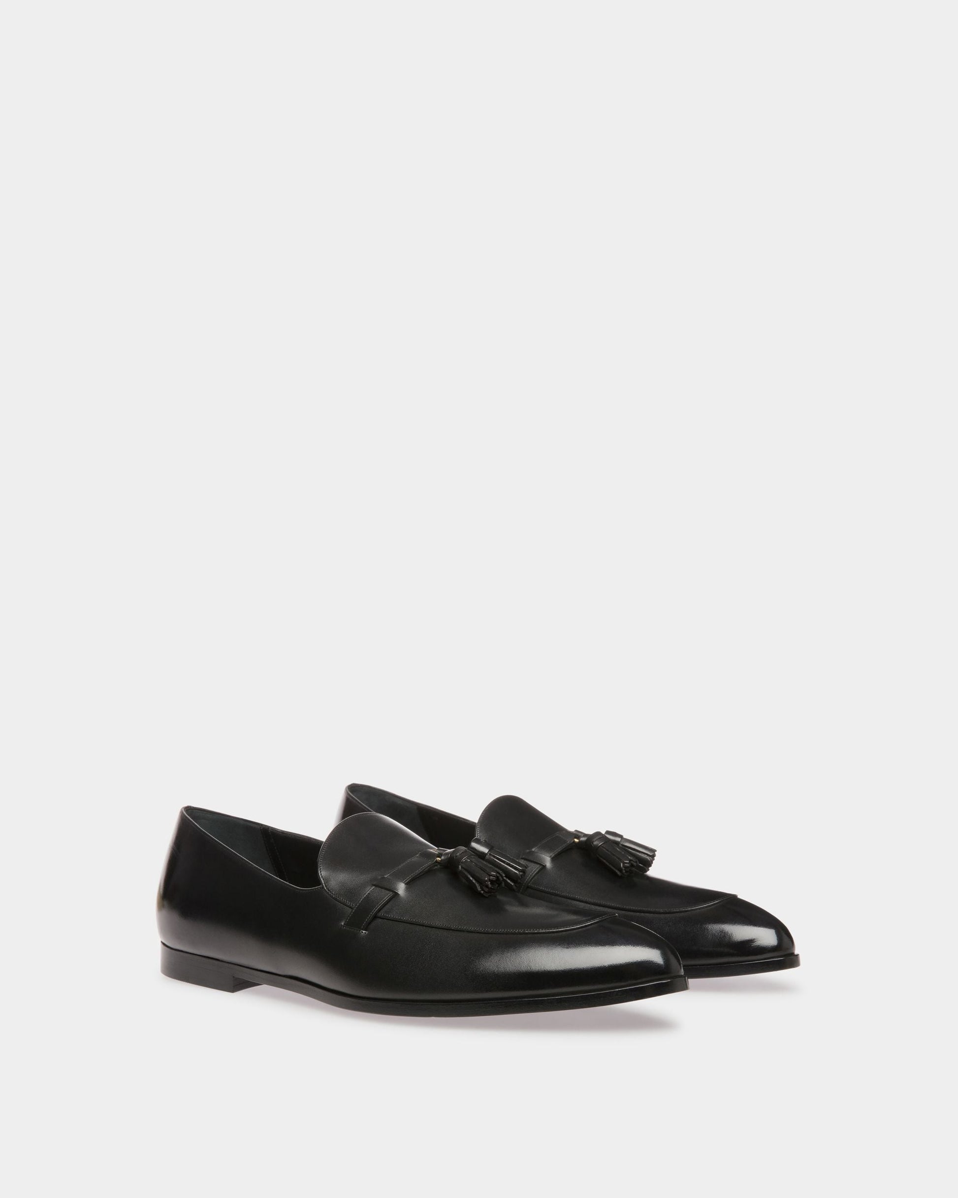 Valdam | Men's Loafers | Black Leather | Bally | Still Life 3/4 Front