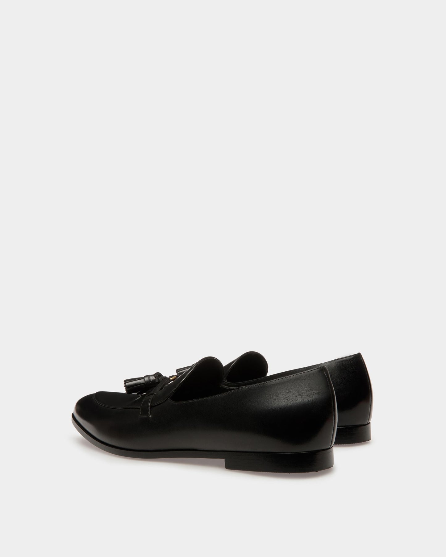 Valdam | Men's Loafers | Black Leather | Bally | Still Life 3/4 Back