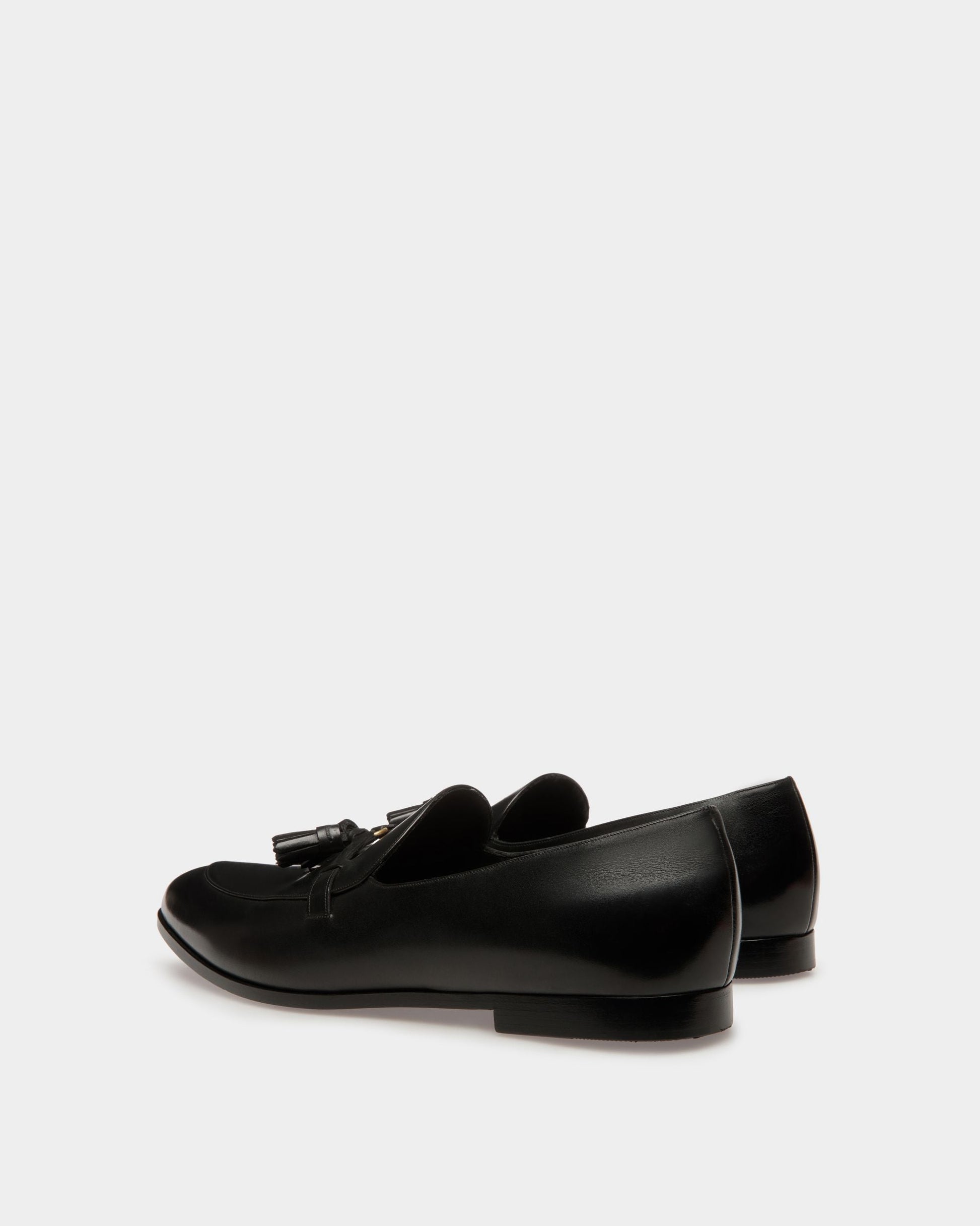 Valdam | Men's Loafers | Black Leather | Bally | Still Life 3/4 Back