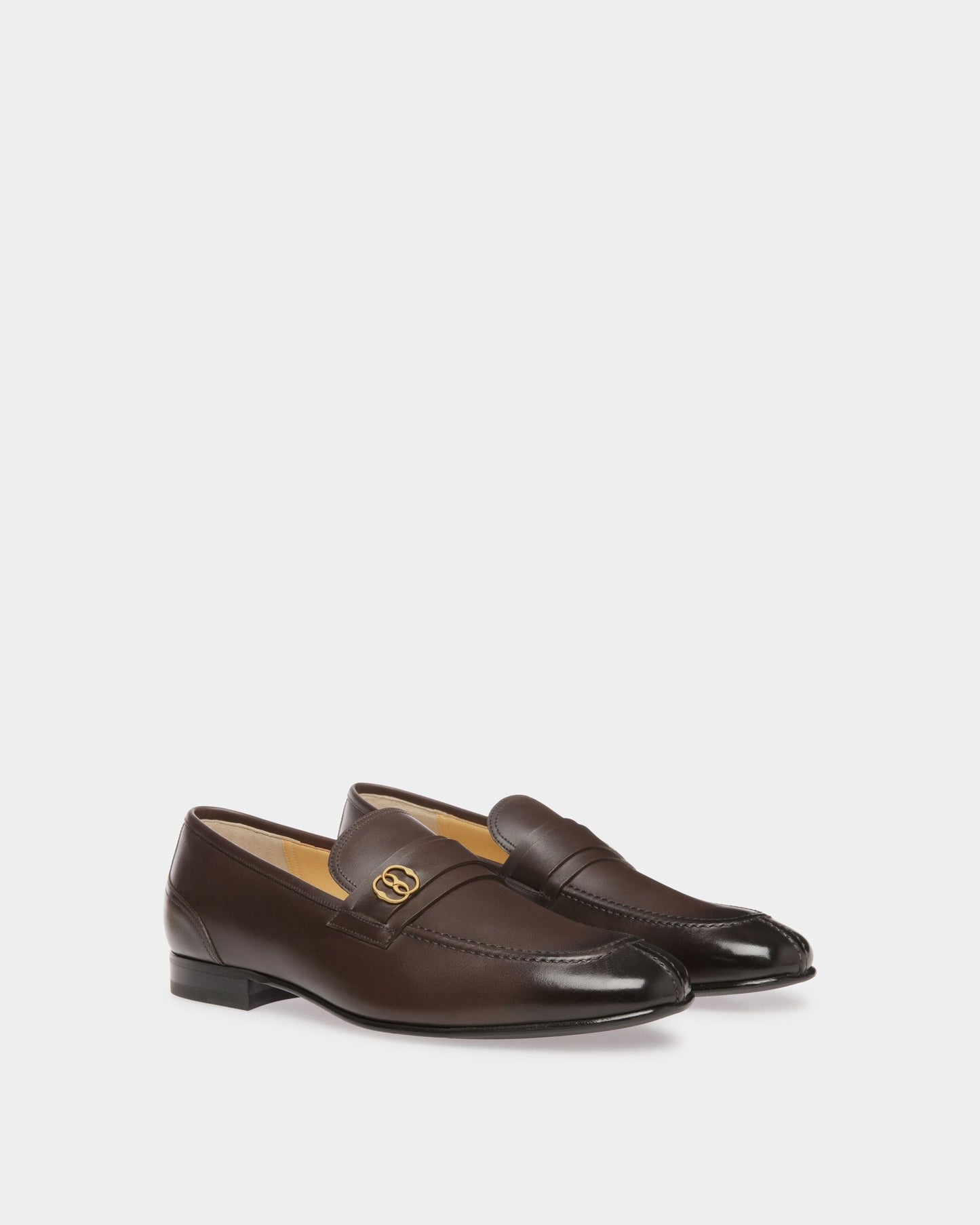 Sadei | Men's Loafers | Brown Leather | Bally | Still Life 3/4 Front