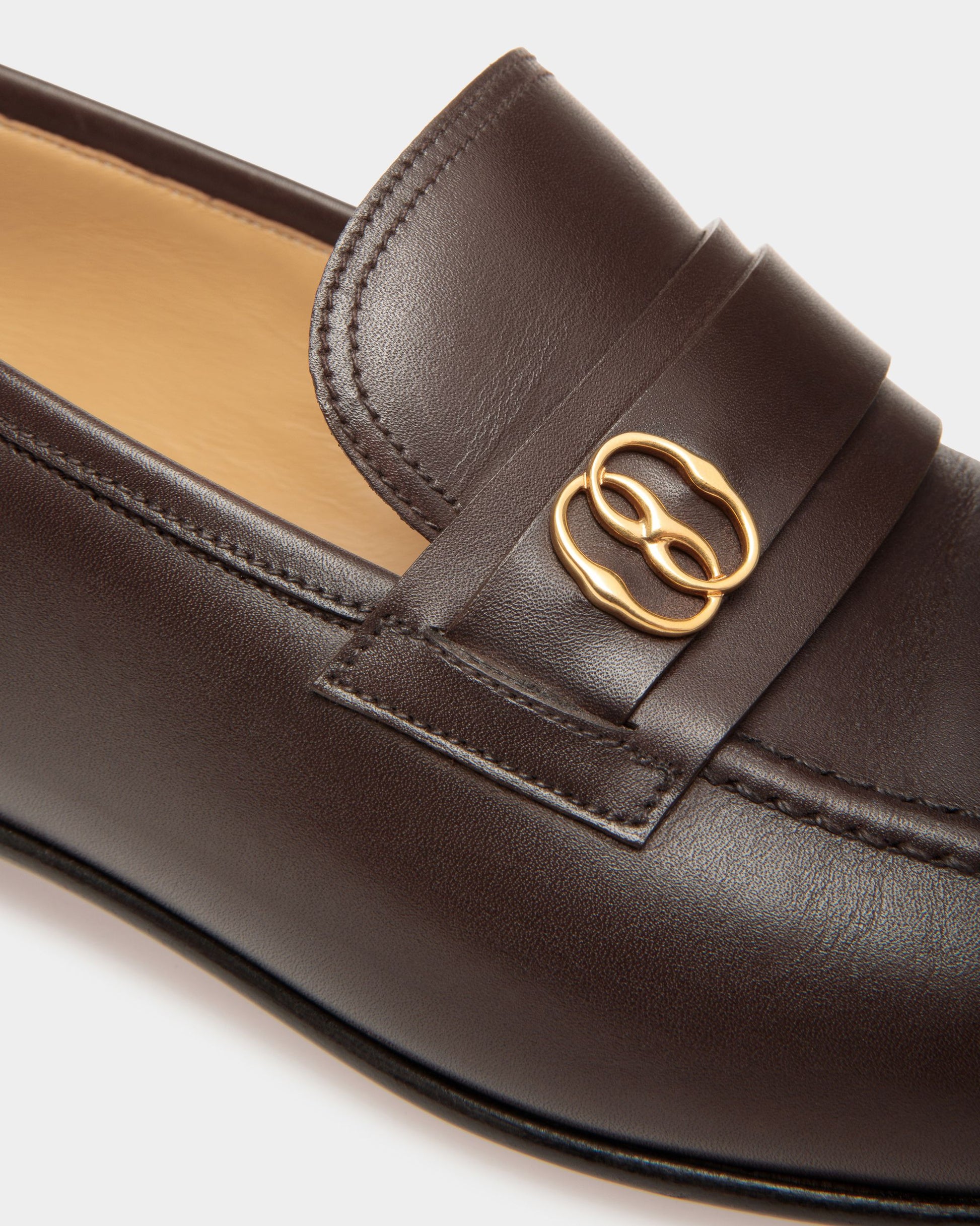 Sadei | Men's Loafers | Brown Leather | Bally | Still Life Detail