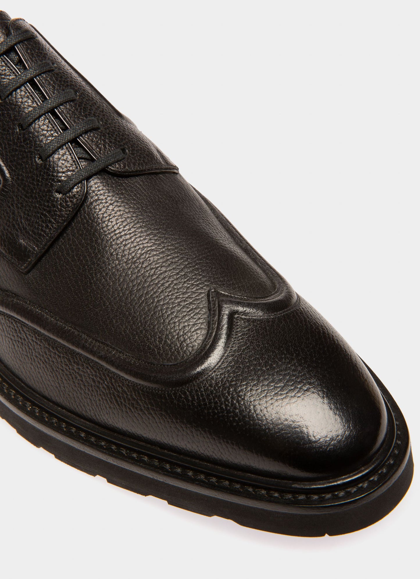 Mibion Leather Derbies In Black