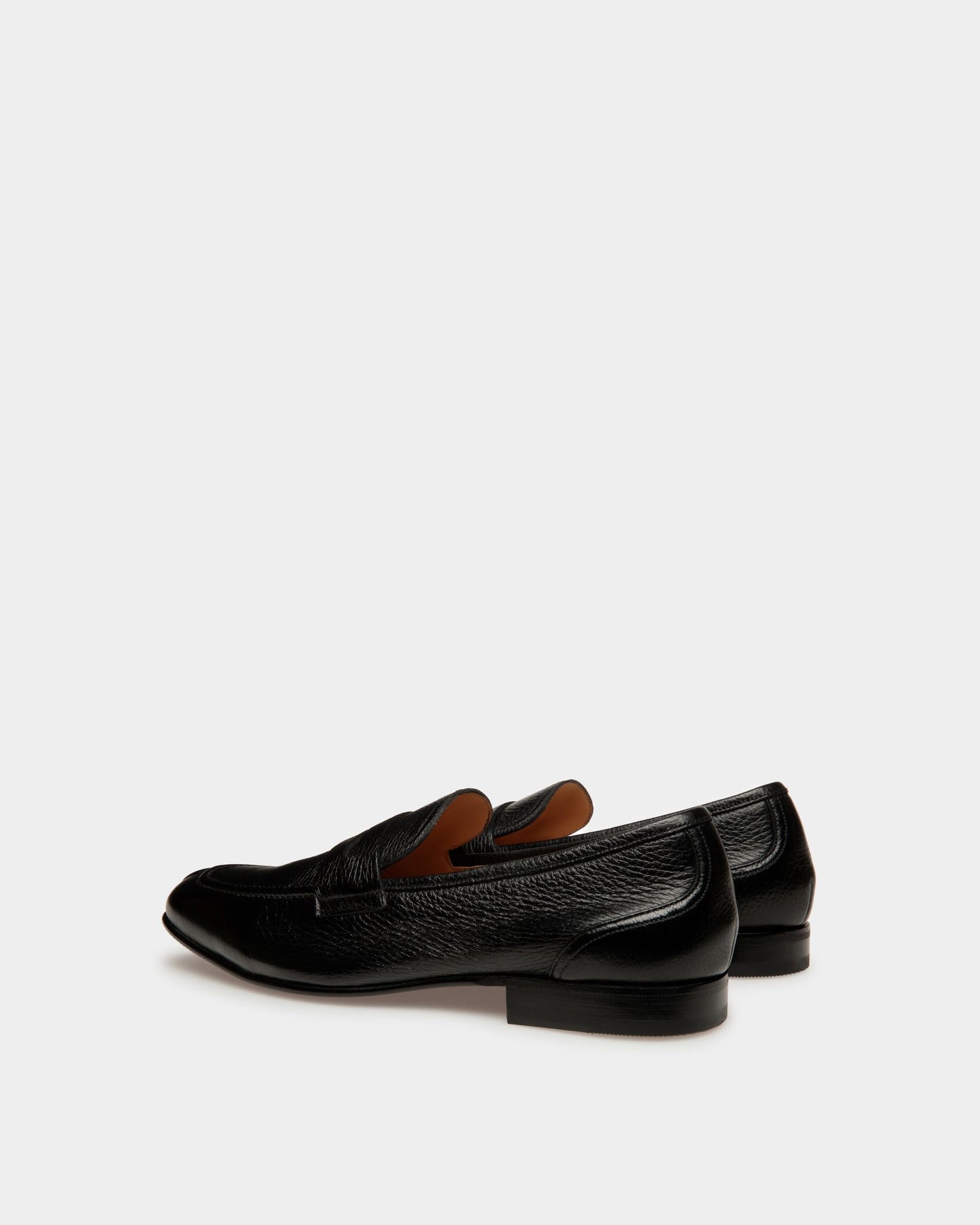 Saix | Men's Loafers | Black Leather | Bally | Still Life 3/4 Back