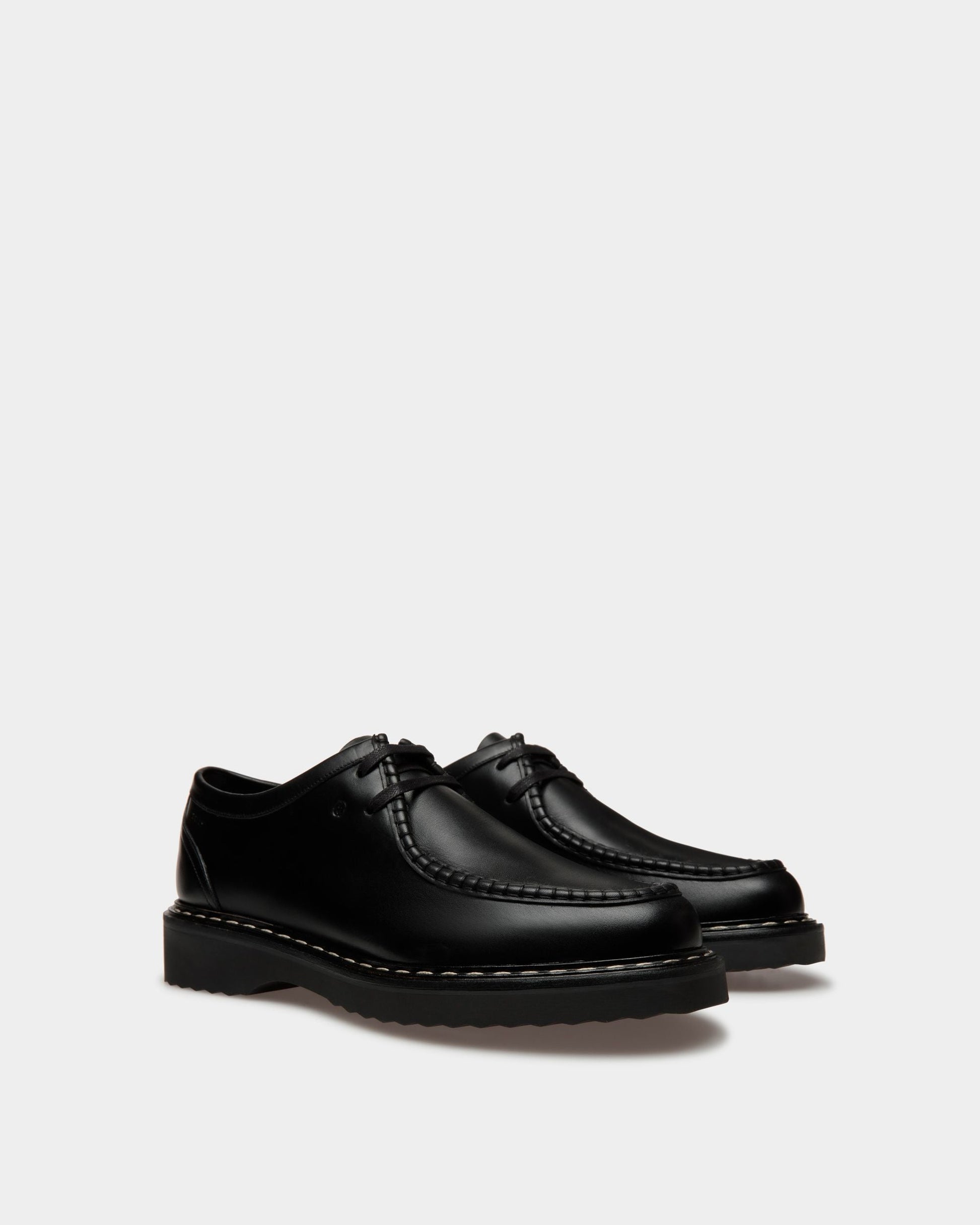 Neasden Derby Shoes | Men's Shoes | Black Leather | Bally | Still Life 3/4 Front