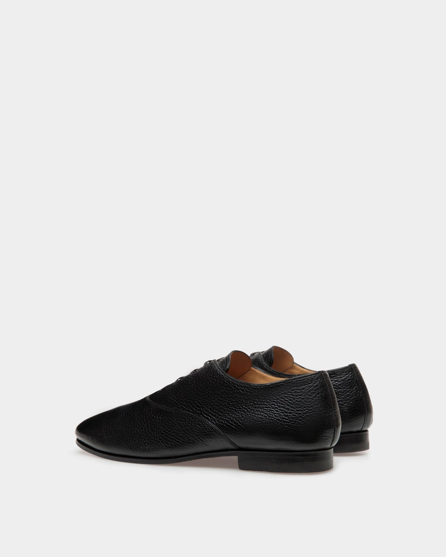 Pinte | Men's Oxfords | Black Leather | Bally | Still Life 3/4 Back