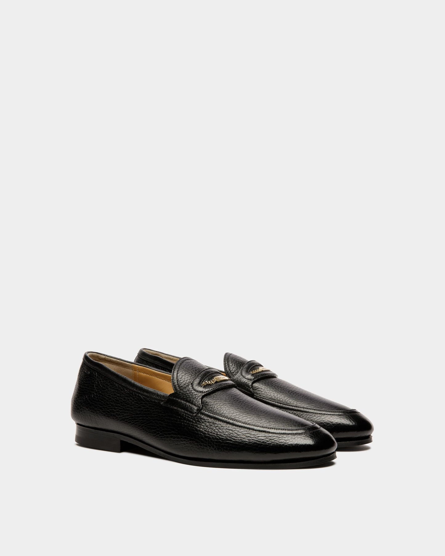 Pesek | Men's Loafers | Black Leather | Bally | Still Life 3/4 Front