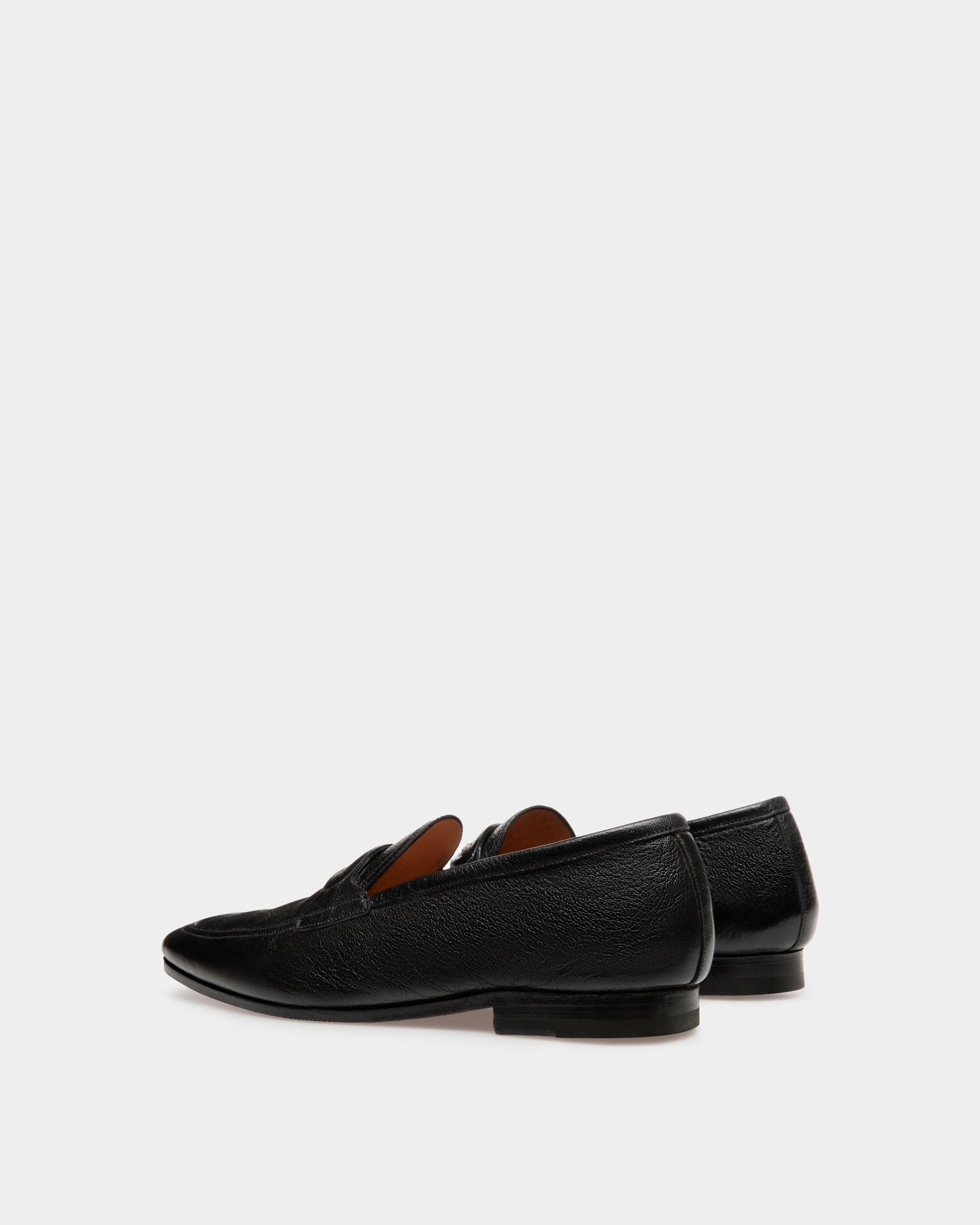 Pesek | Men's Loafers | Black Leather | Bally | Still Life 3/4 Back