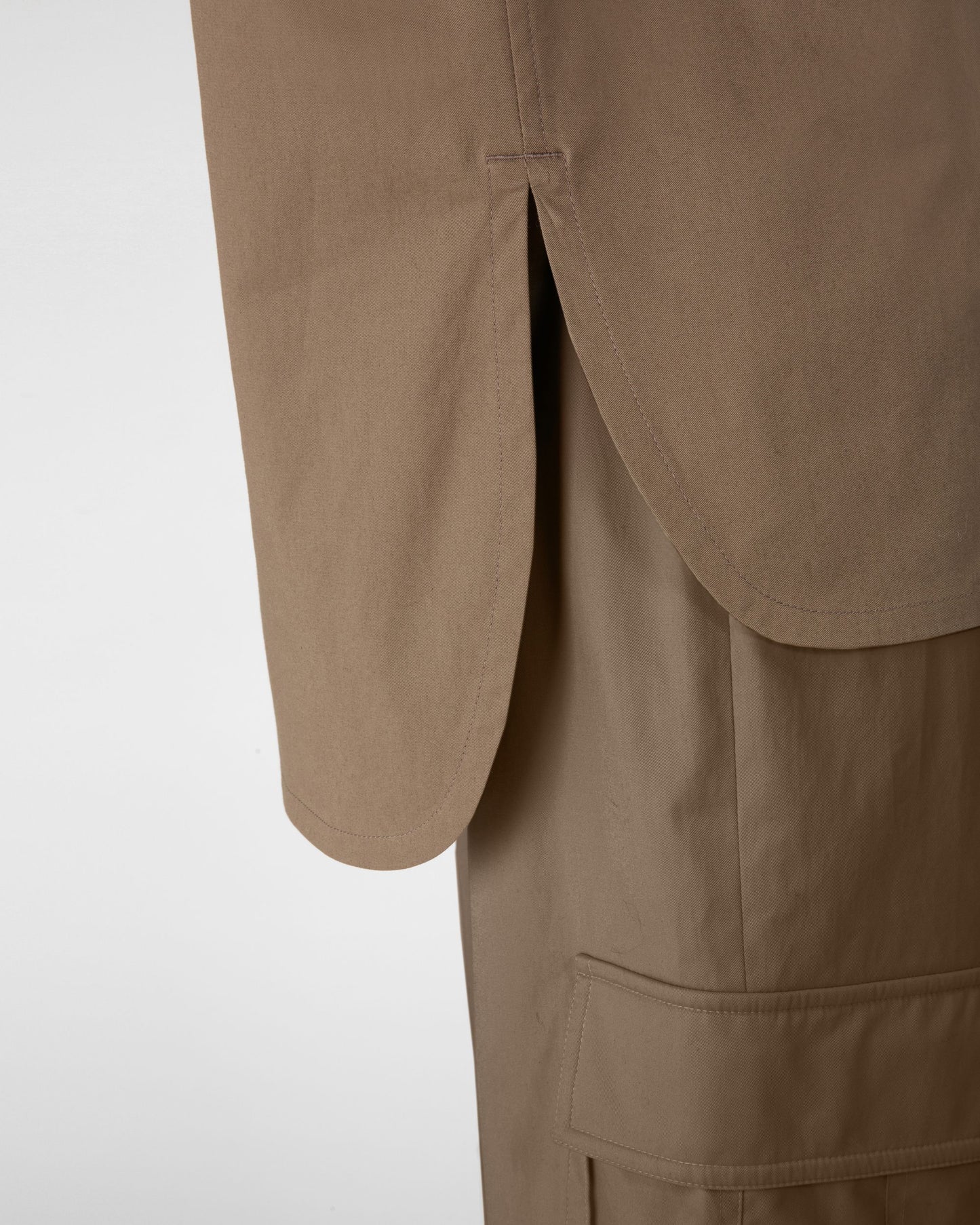 Stretch Cotton Shirt In Taupe