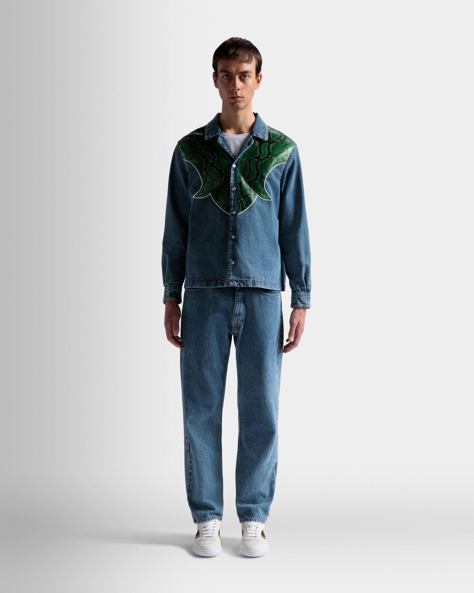 Shirt | Men's Shirts | Light Blue Chambray | Bally | On Model Front