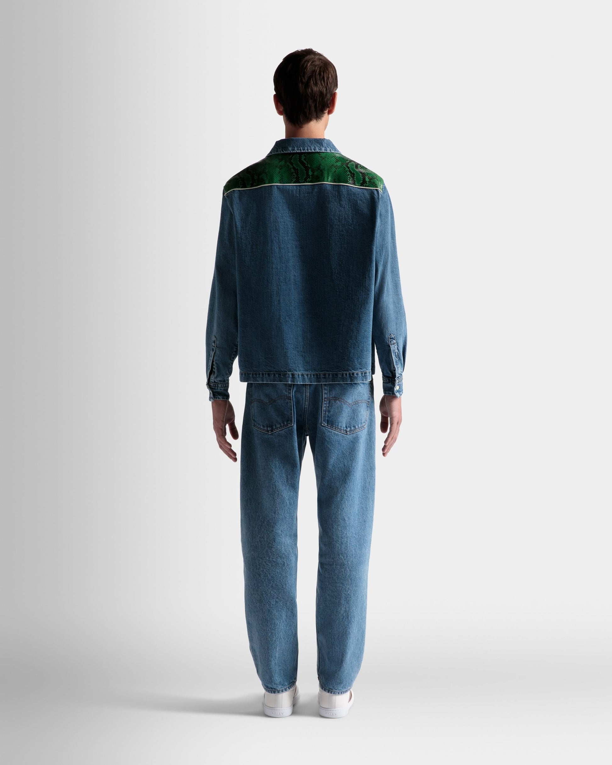 Shirt | Men's Shirts | Light Blue Chambray | Bally | On Model Back