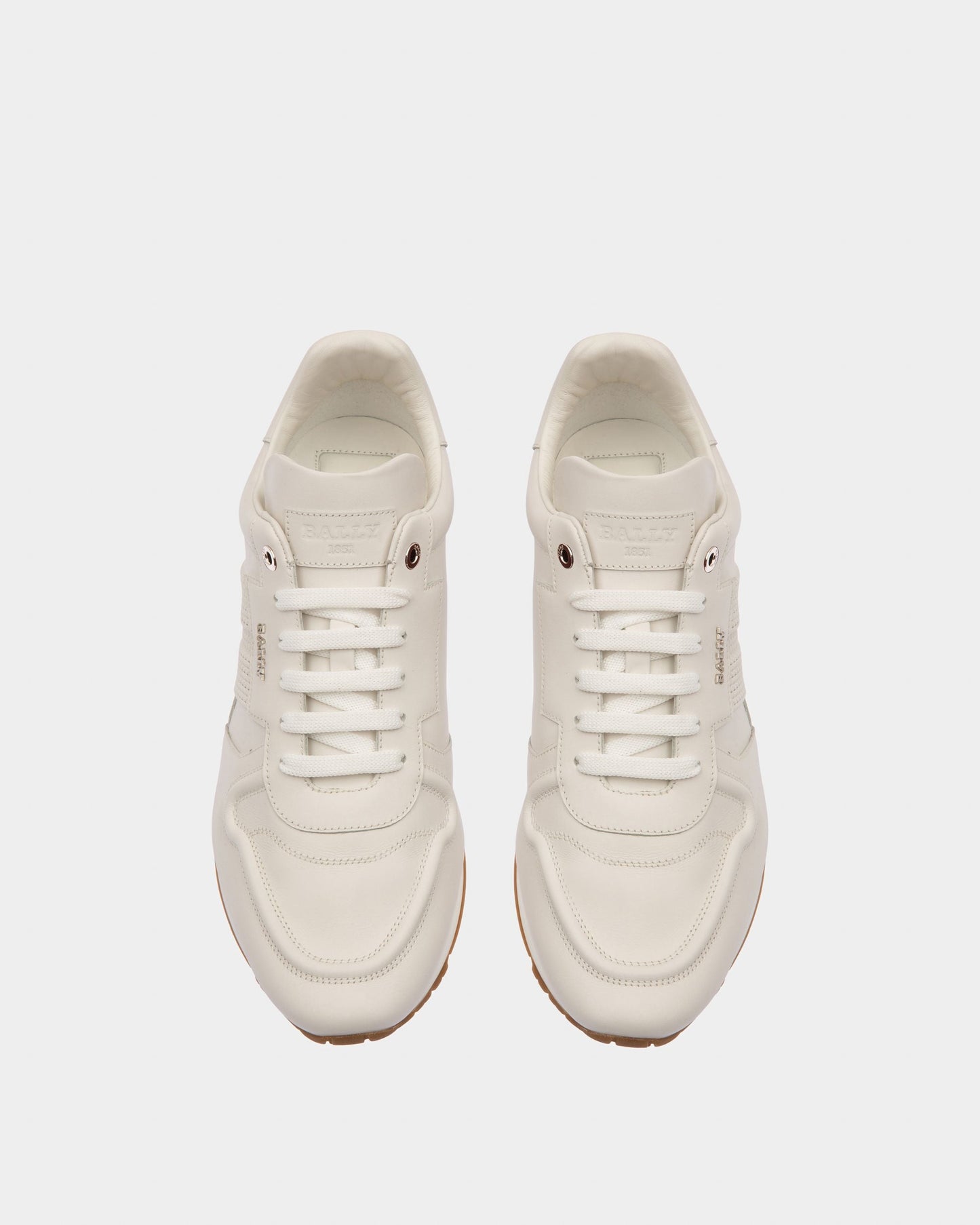 Asper In White Leather And Fabric