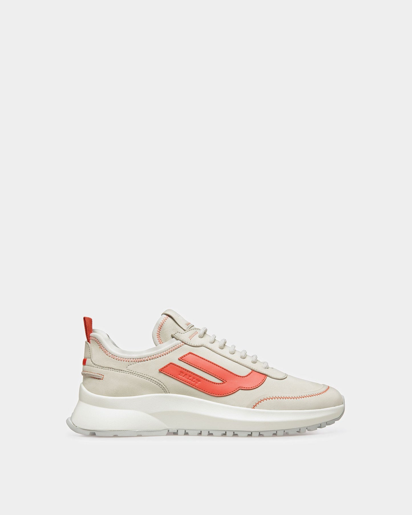 Darys Leather Sneakers In Dusty White And Orange
