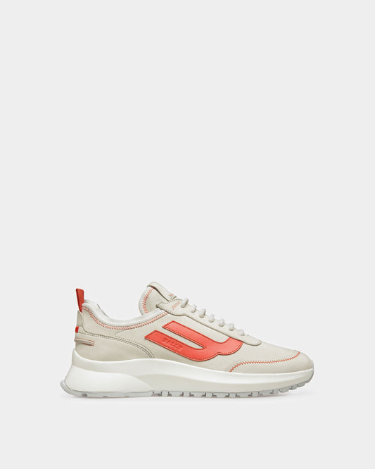 Darys Leather Sneakers In Dusty White And Orange