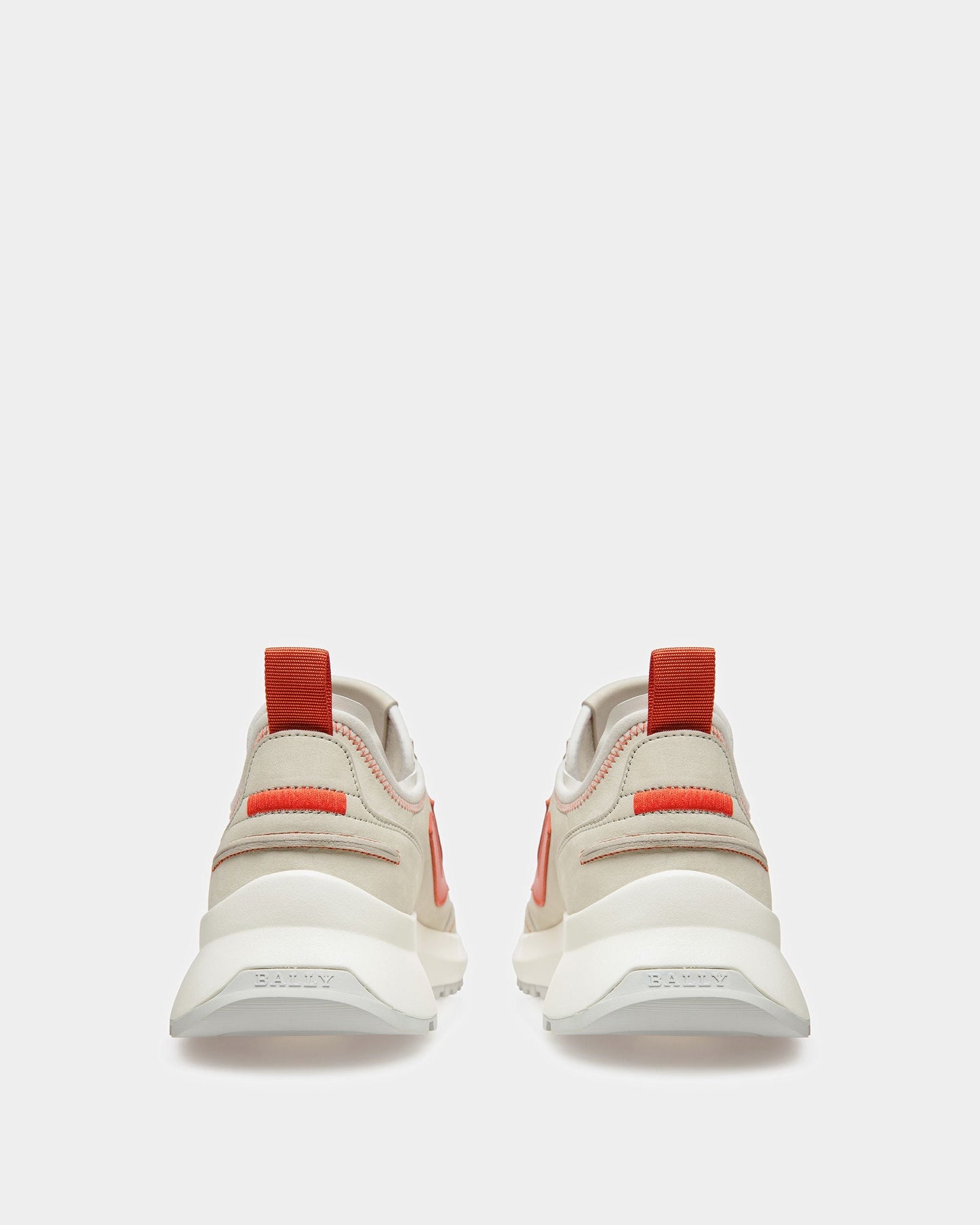Darys Leather Sneakers In Dusty White And Orange