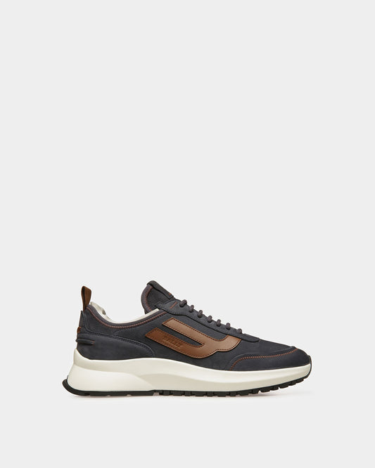Darys Leather Sneakers In Midnight And Brown