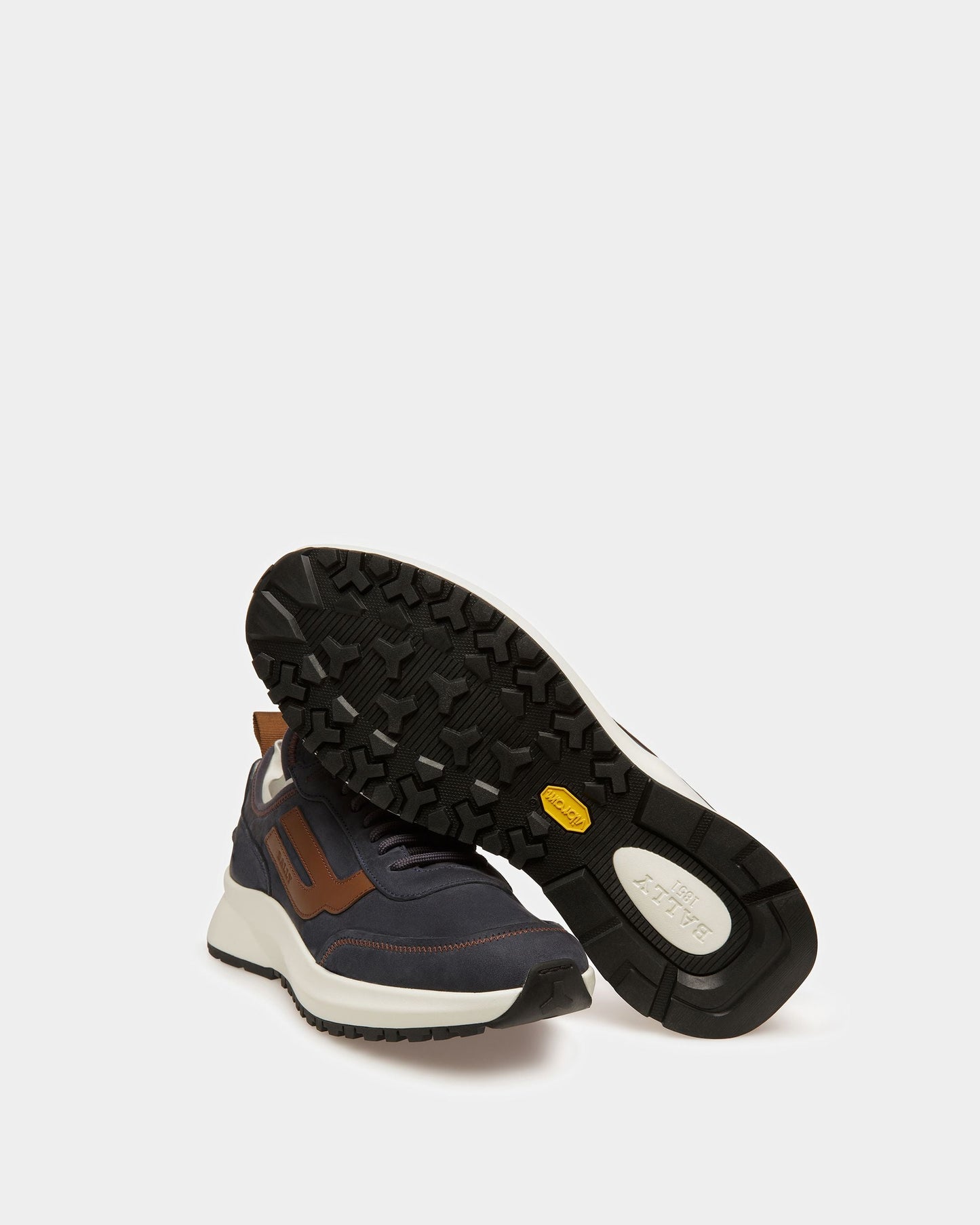 Darys Leather Sneakers In Midnight And Brown
