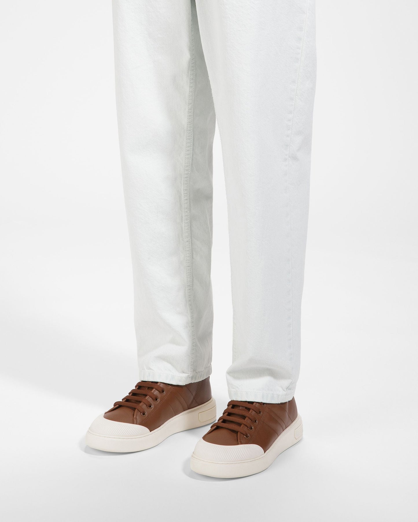 Maren Leather Sneakers In Brown