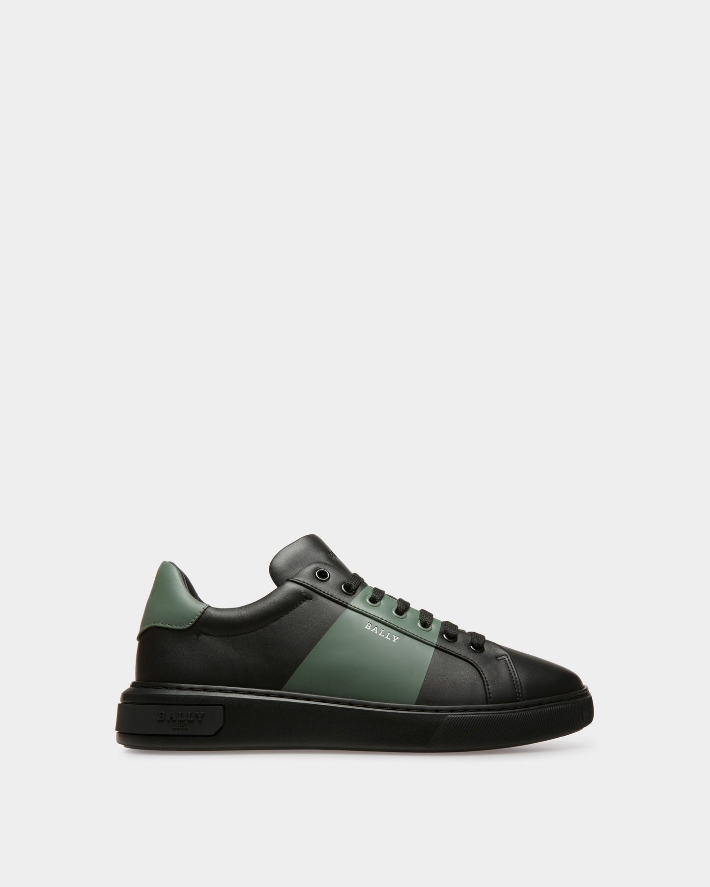 Mitty Leather Sneakers In Black & Green