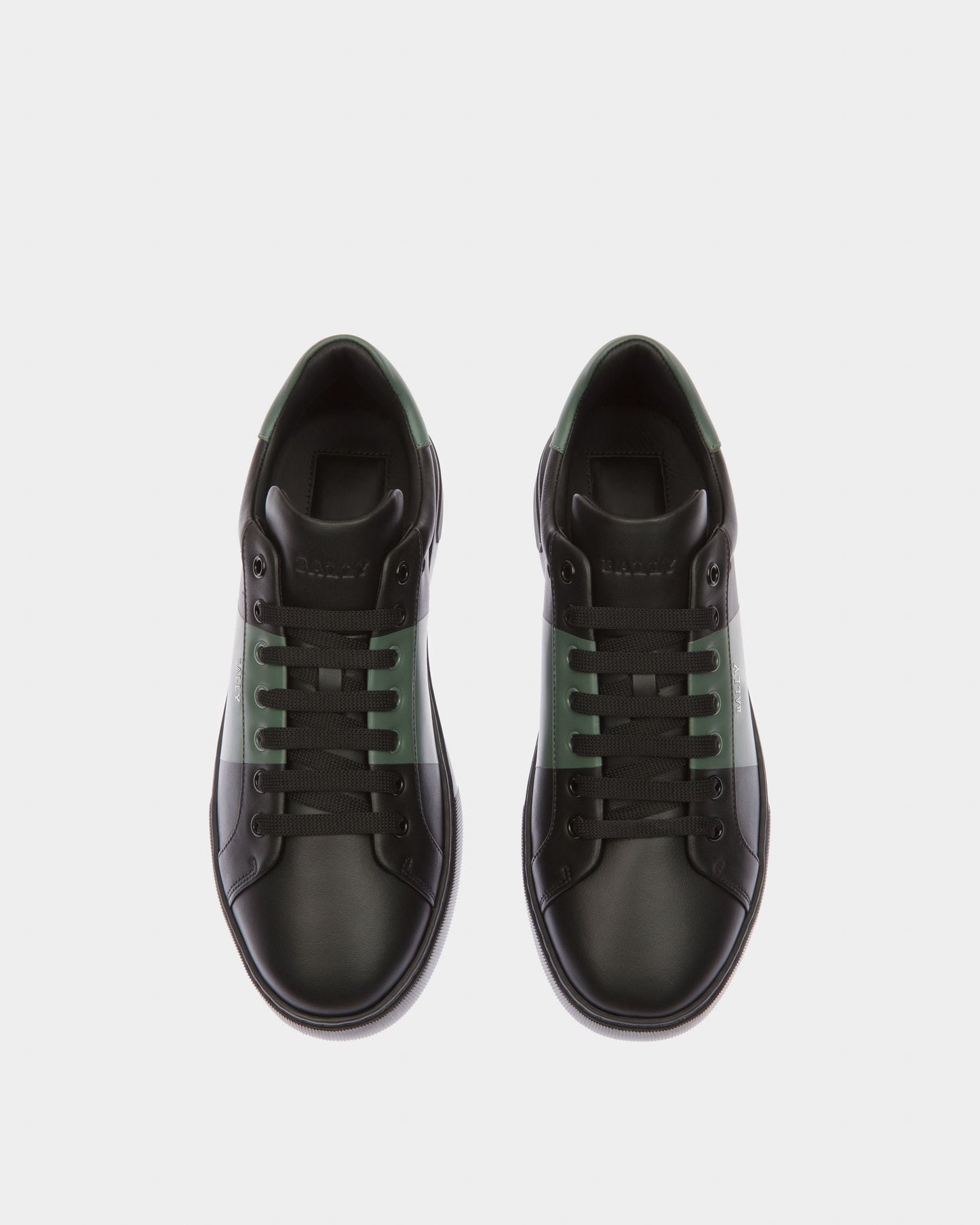 Mitty Leather Sneakers In Black & Green