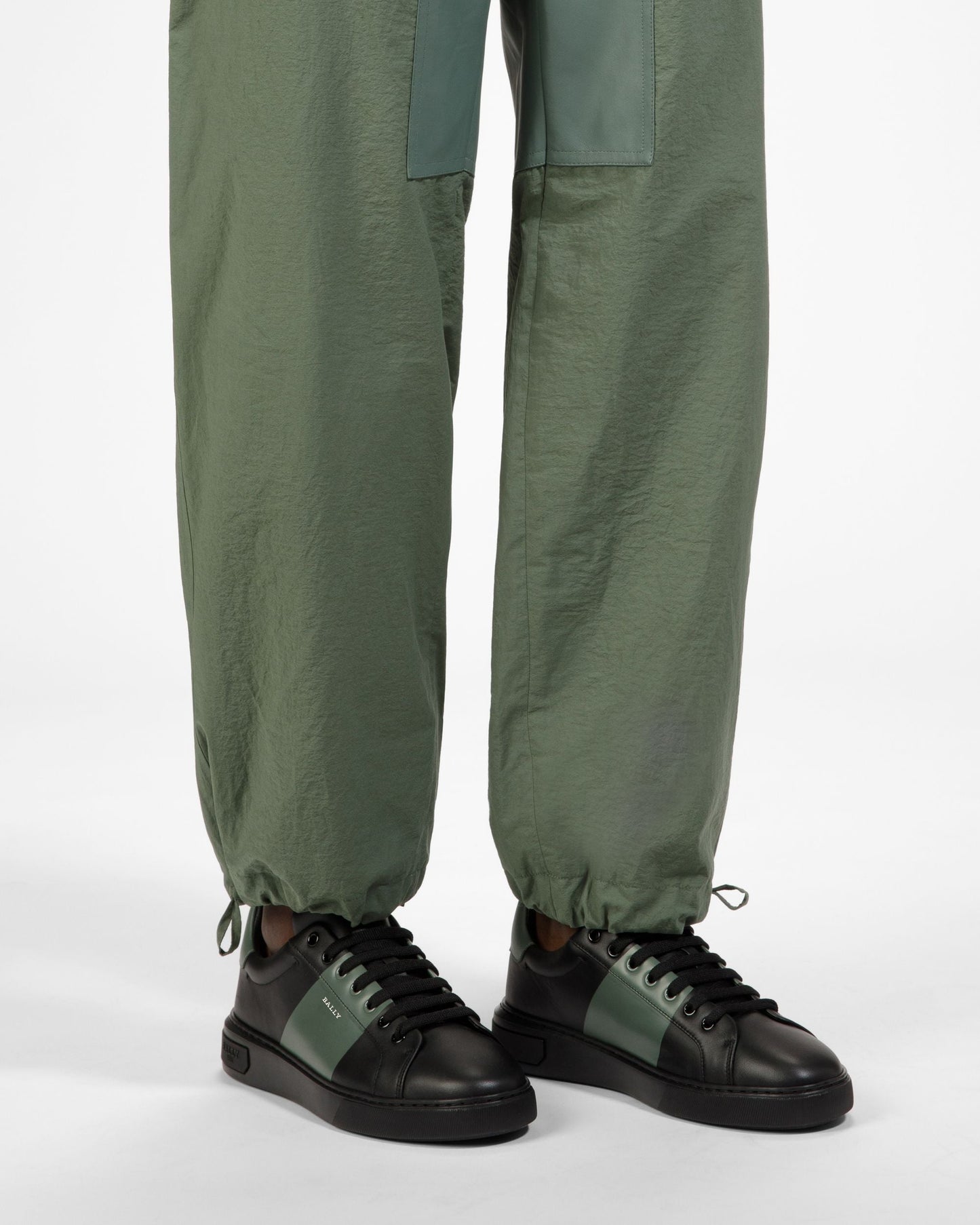 Mitty Leather Sneakers In Black & Green