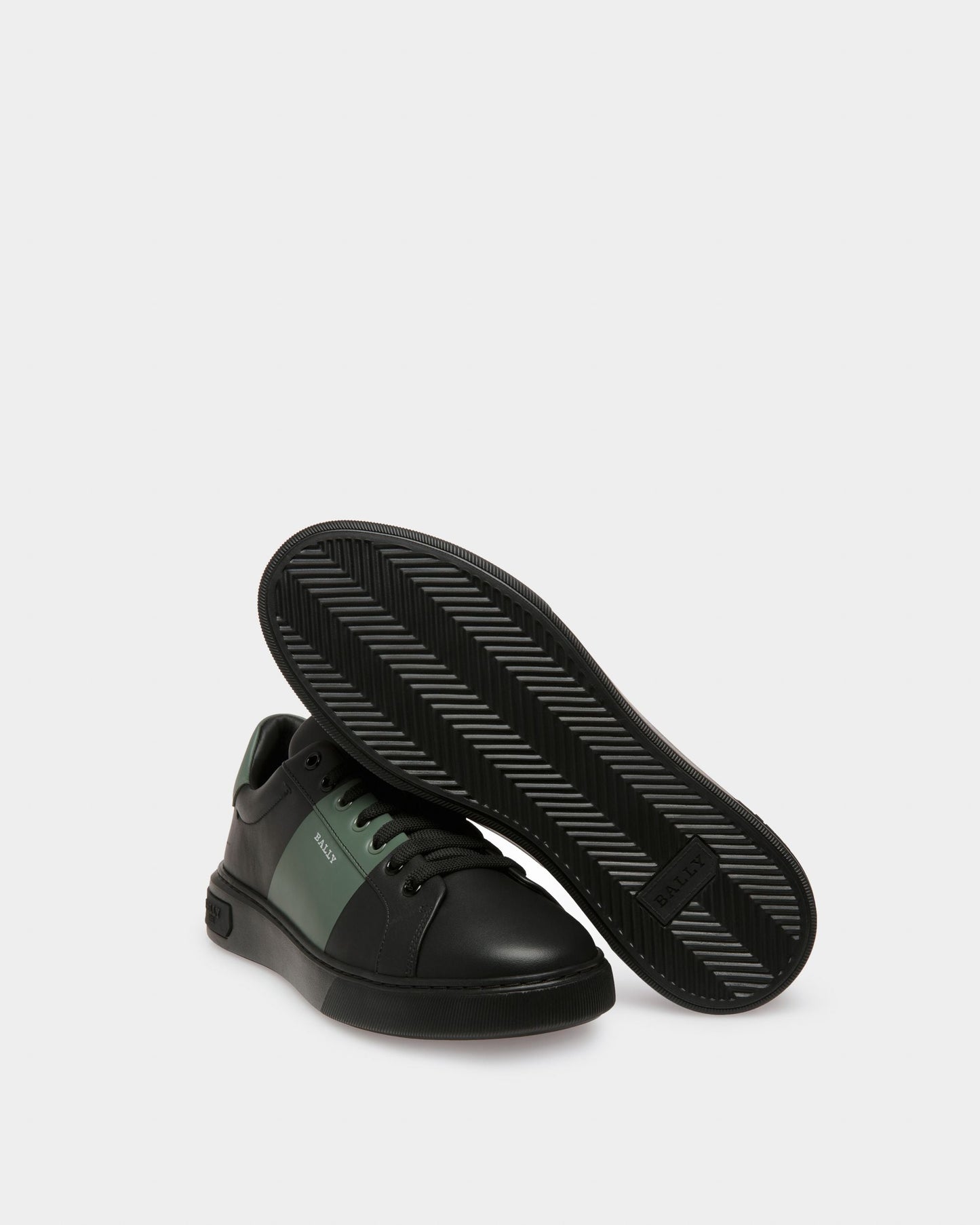 Mitty Leather Sneakers In Black & Green
