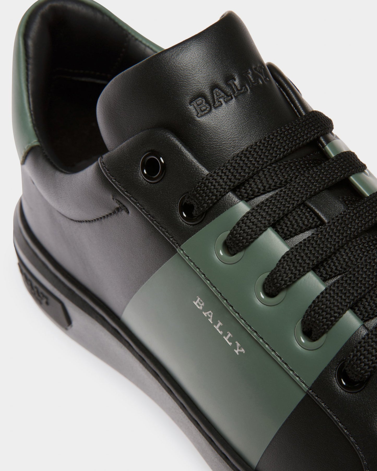 Mitty Leather Sneakers In Black & Green