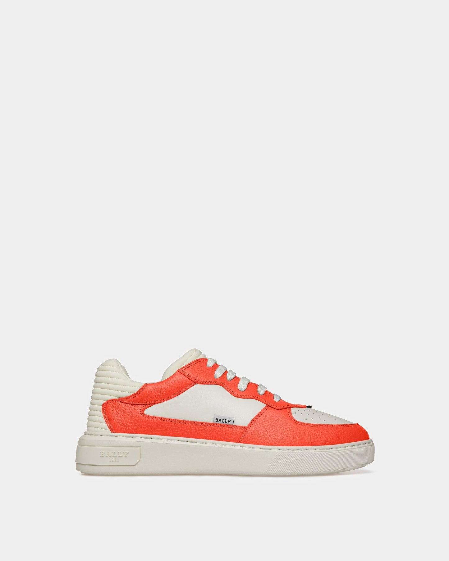 Mark Leather Sneakers In Orange And White