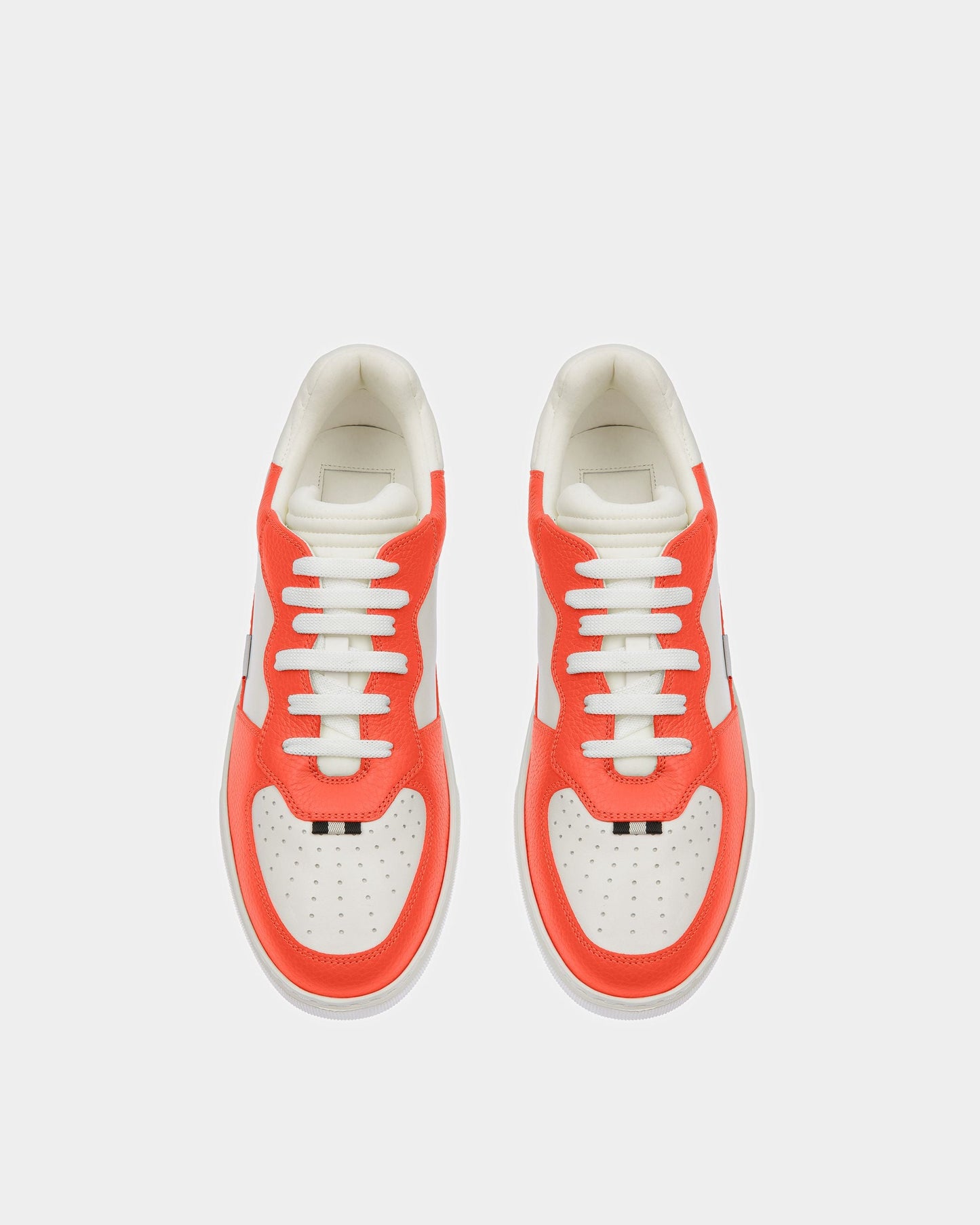 Mark Leather Sneakers In Orange And White