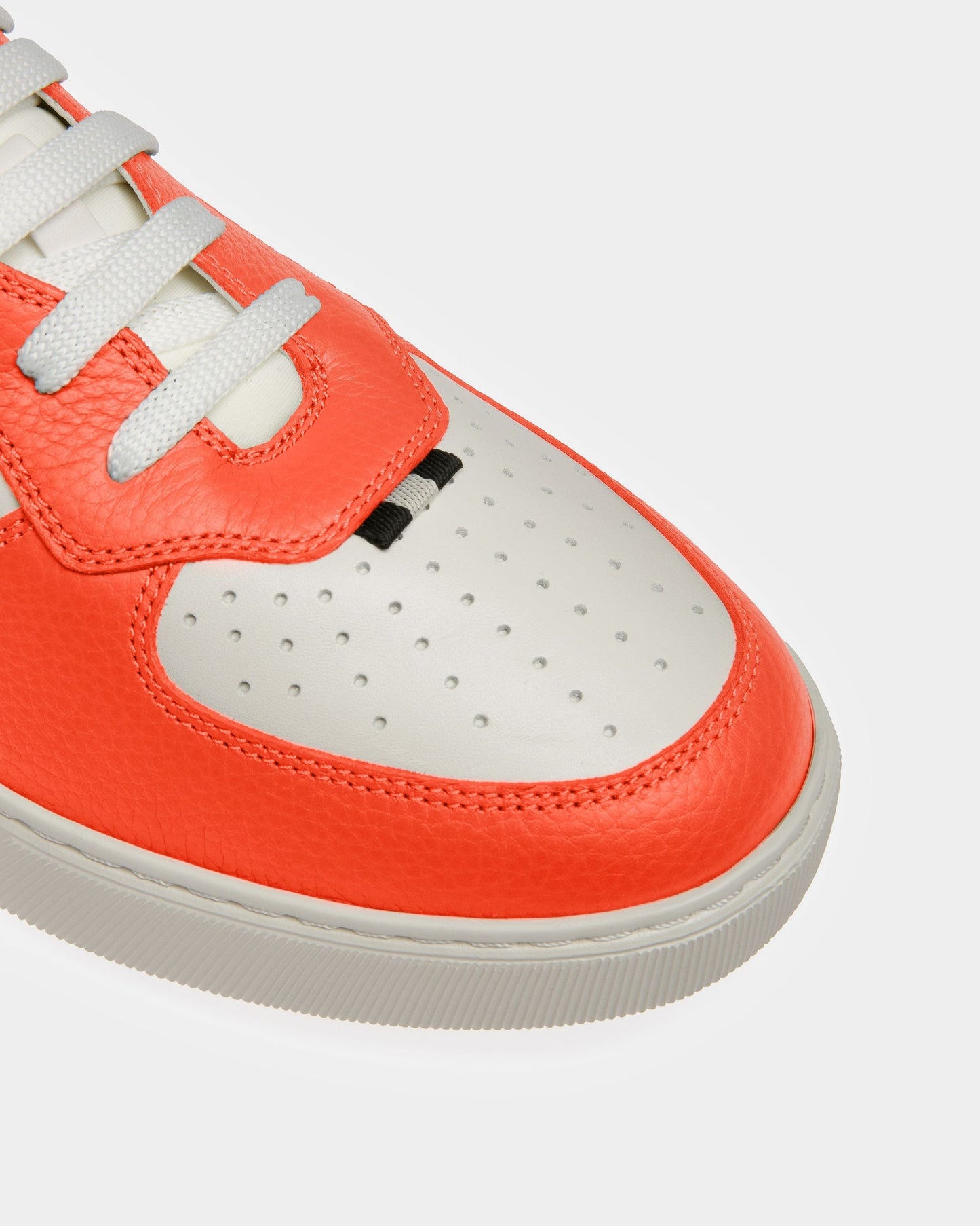 Mark Leather Sneakers In Orange And White