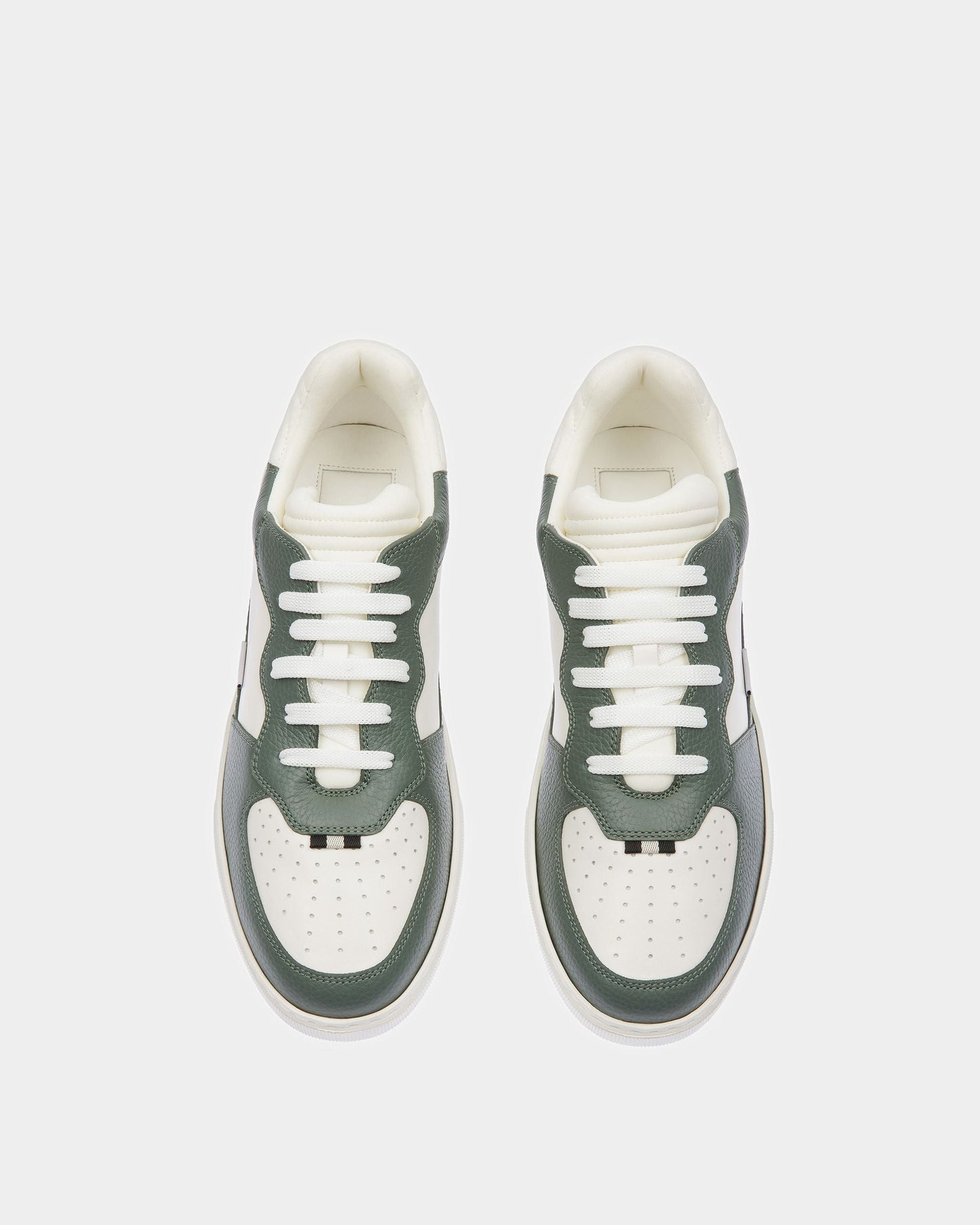 Mark Leather And Fabric Sneakers In Sage And White