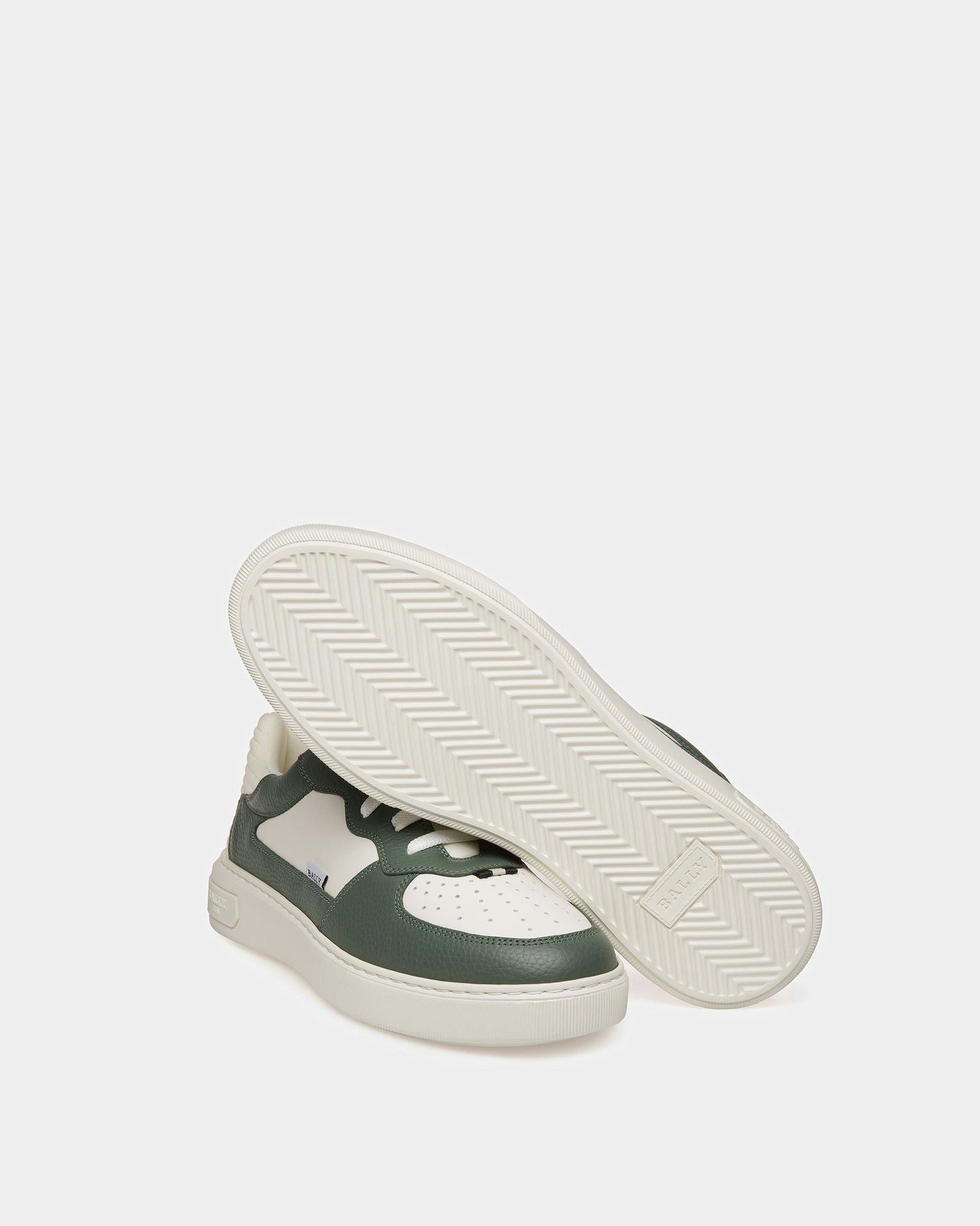 Mark Leather And Fabric Sneakers In Sage And White
