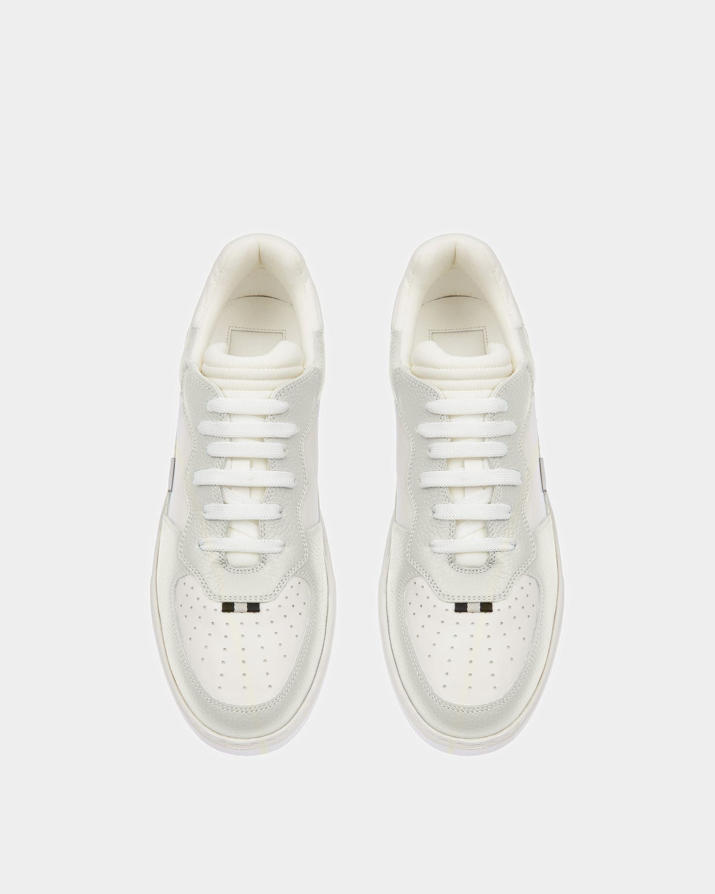 Mark Leather And Fabric Sneakers In White