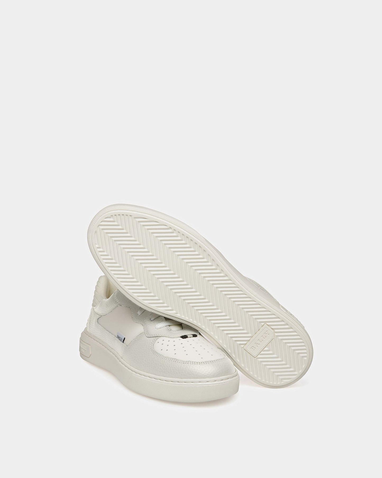 Mark Leather And Fabric Sneakers In White