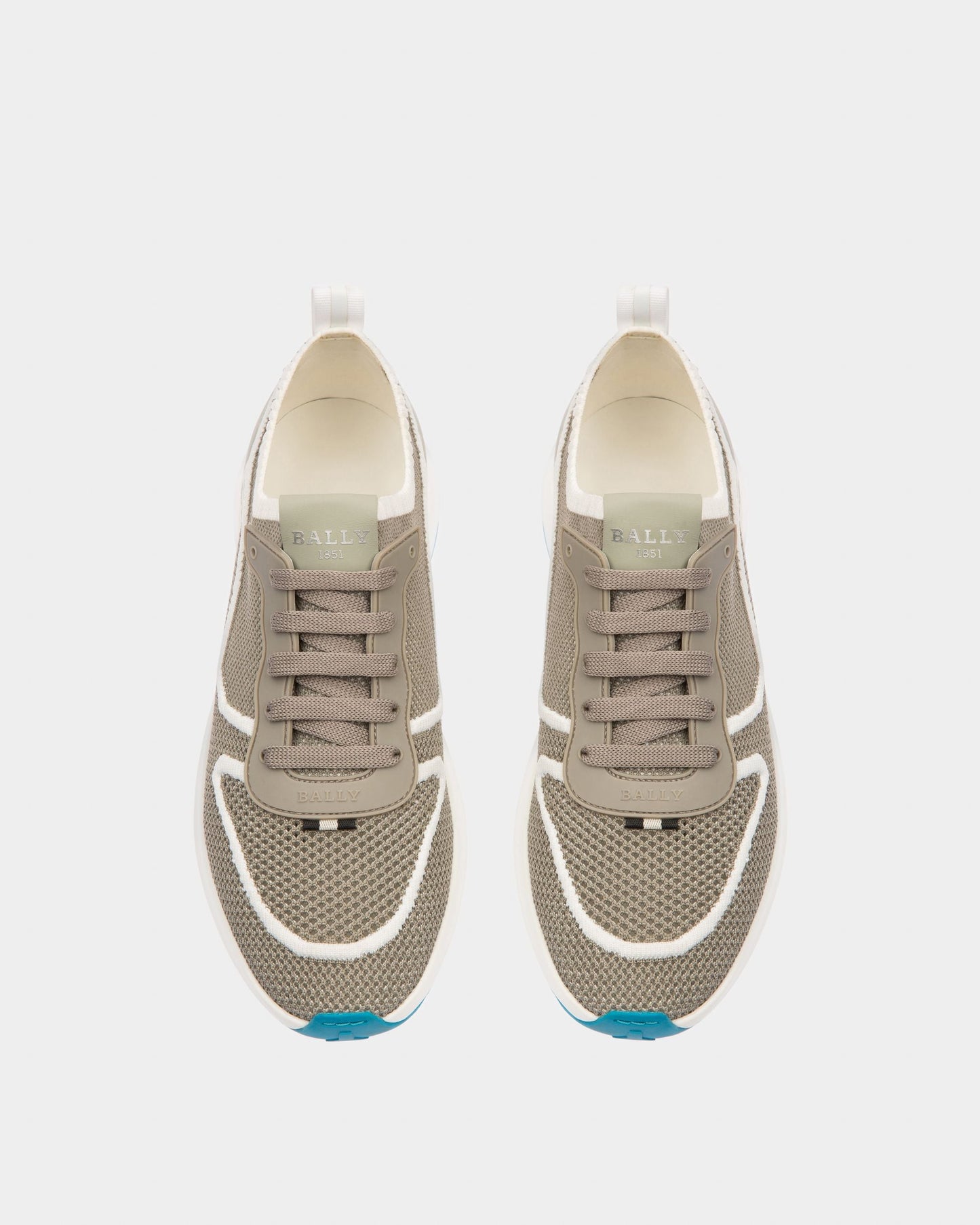 Davyn Mesh And Leather Sneakers In Grey And White