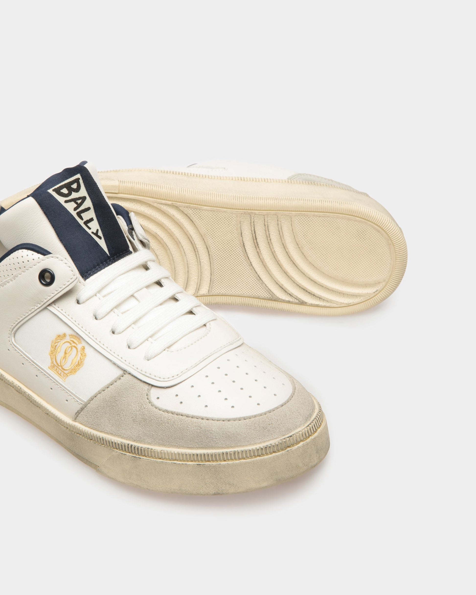 Riweira | Men's Sneakers | Dusty White And Midnight Leather And Fabric | Bally | Still Life Below