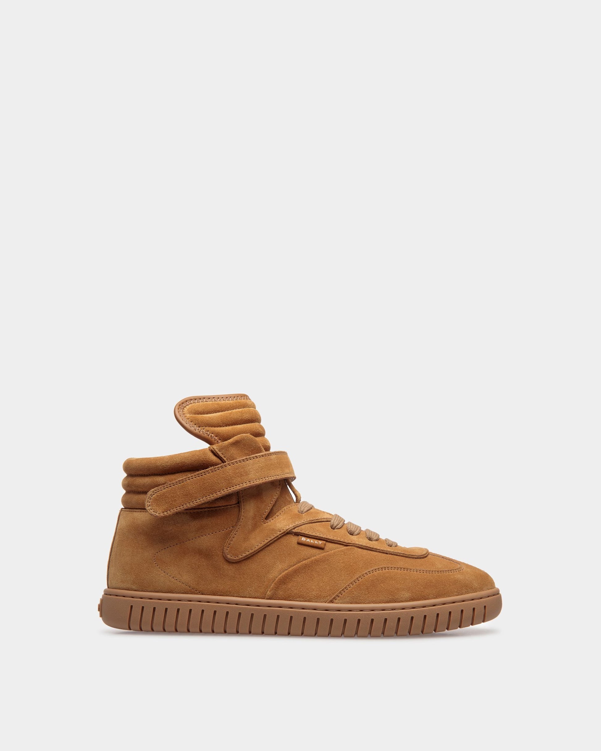 Parrel Mid | Men's Sneakers | Desert And Amber Leather | Bally | Still Life Side
