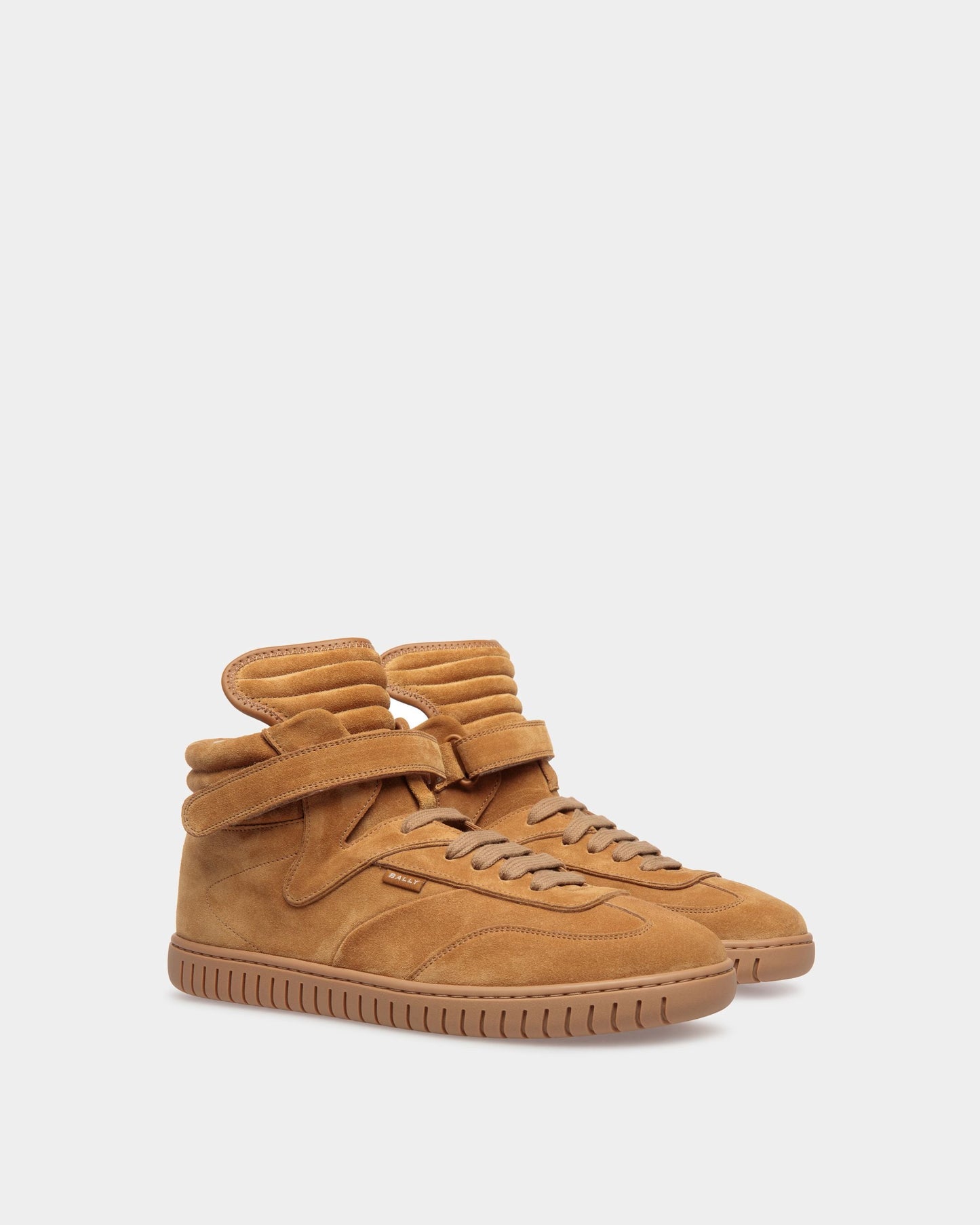 Parrel Mid | Men's Sneakers | Desert And Amber Leather | Bally | Still Life 3/4 Front