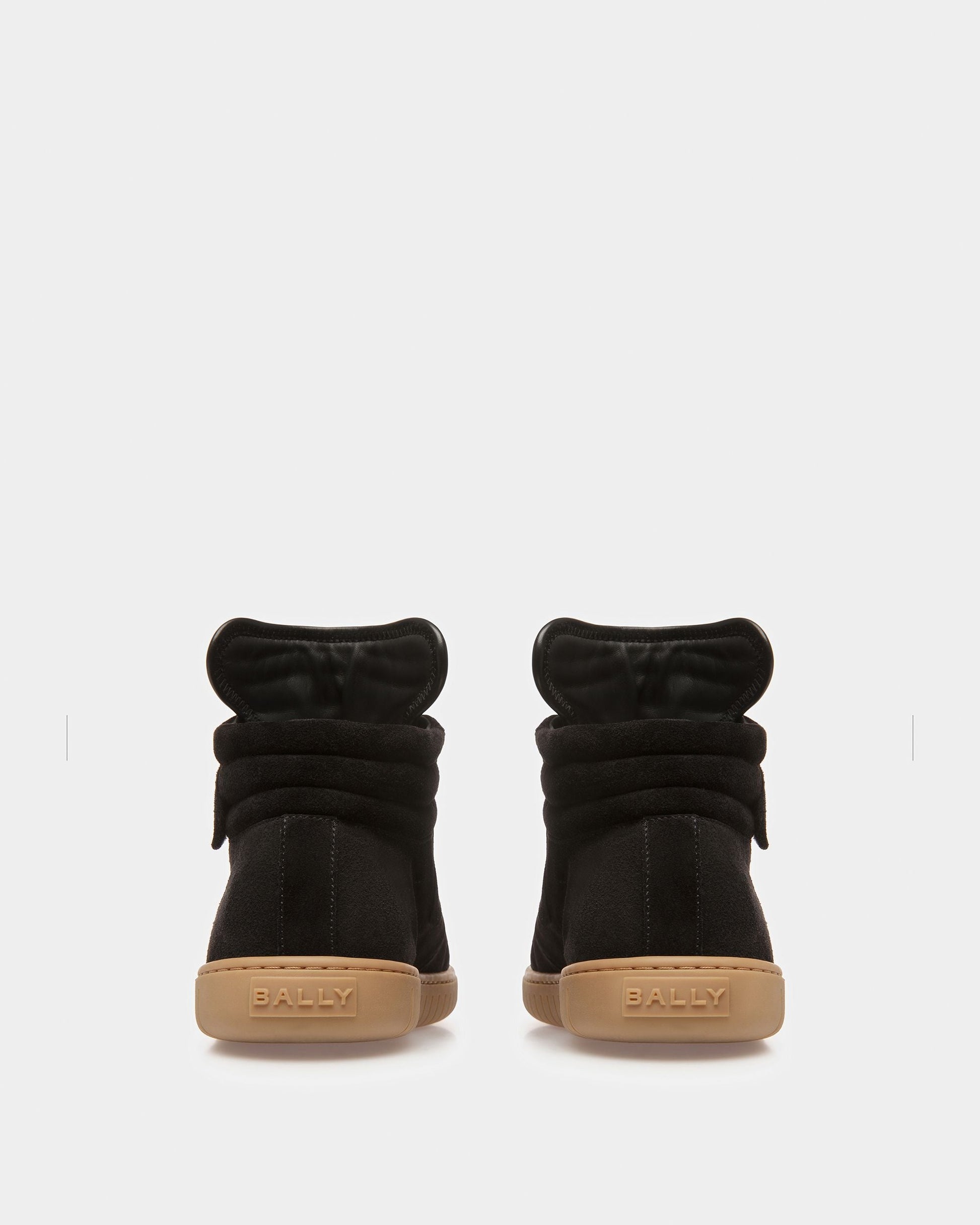Parrel Mid | Men's Sneakers | Black And Amber Leather | Bally | Still Life 3/4 Back